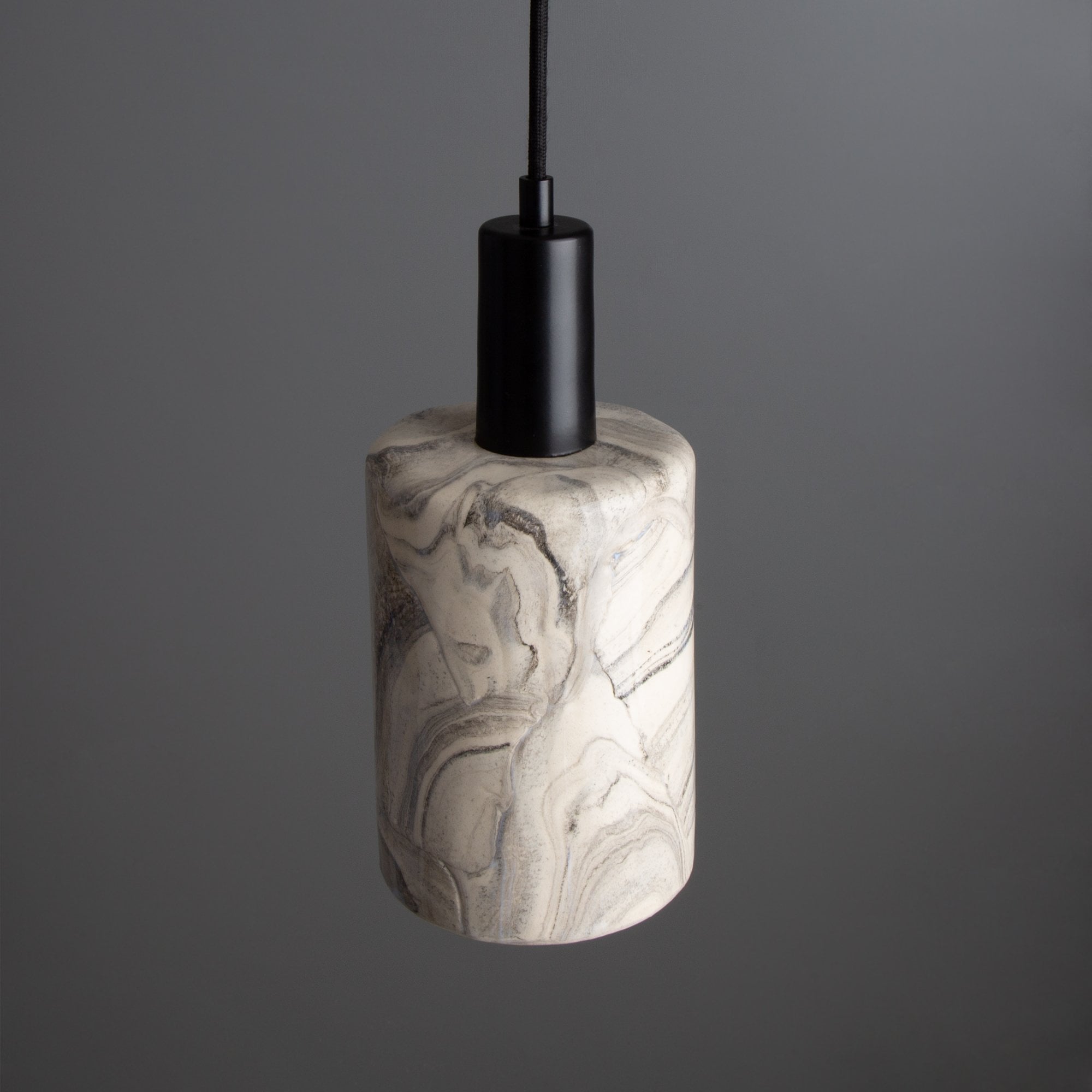 Senna Pendant - Marbled, Antique Brass