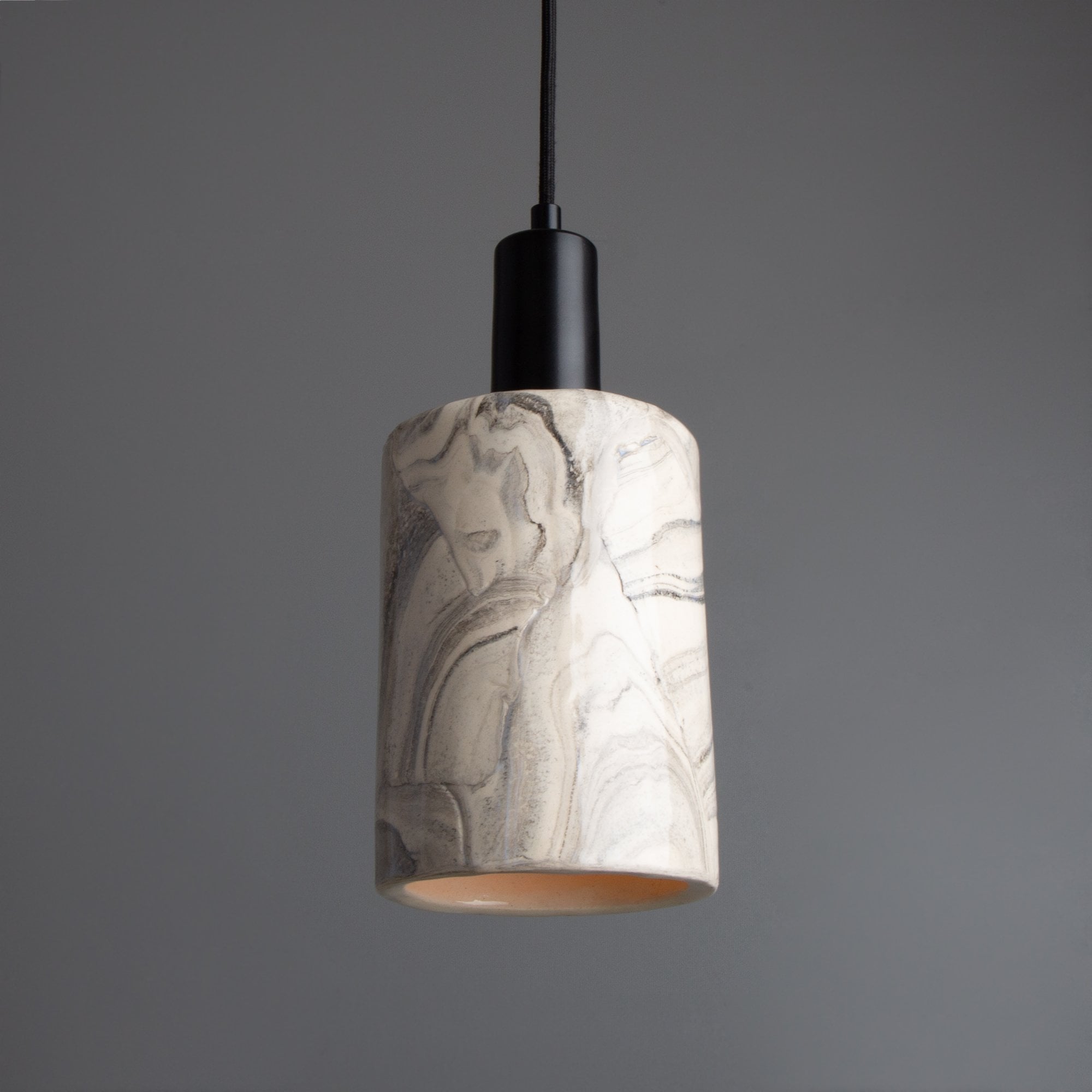 Senna Pendant - Marbled, Antique Brass