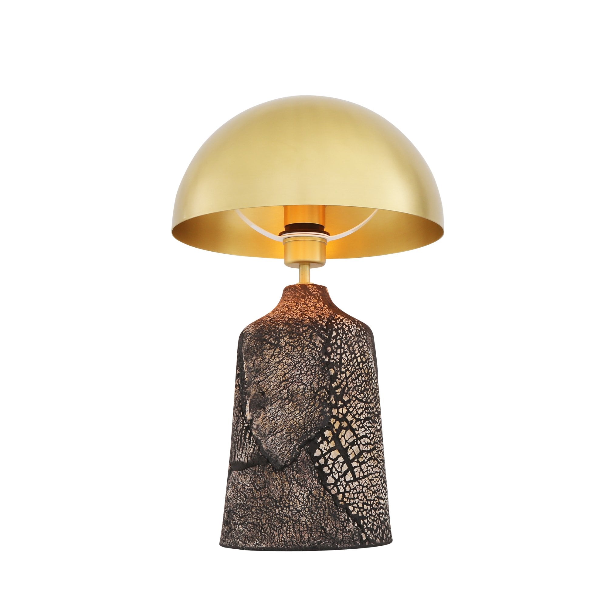 Cassia Table Lamp- Black Clay, Antique Brass