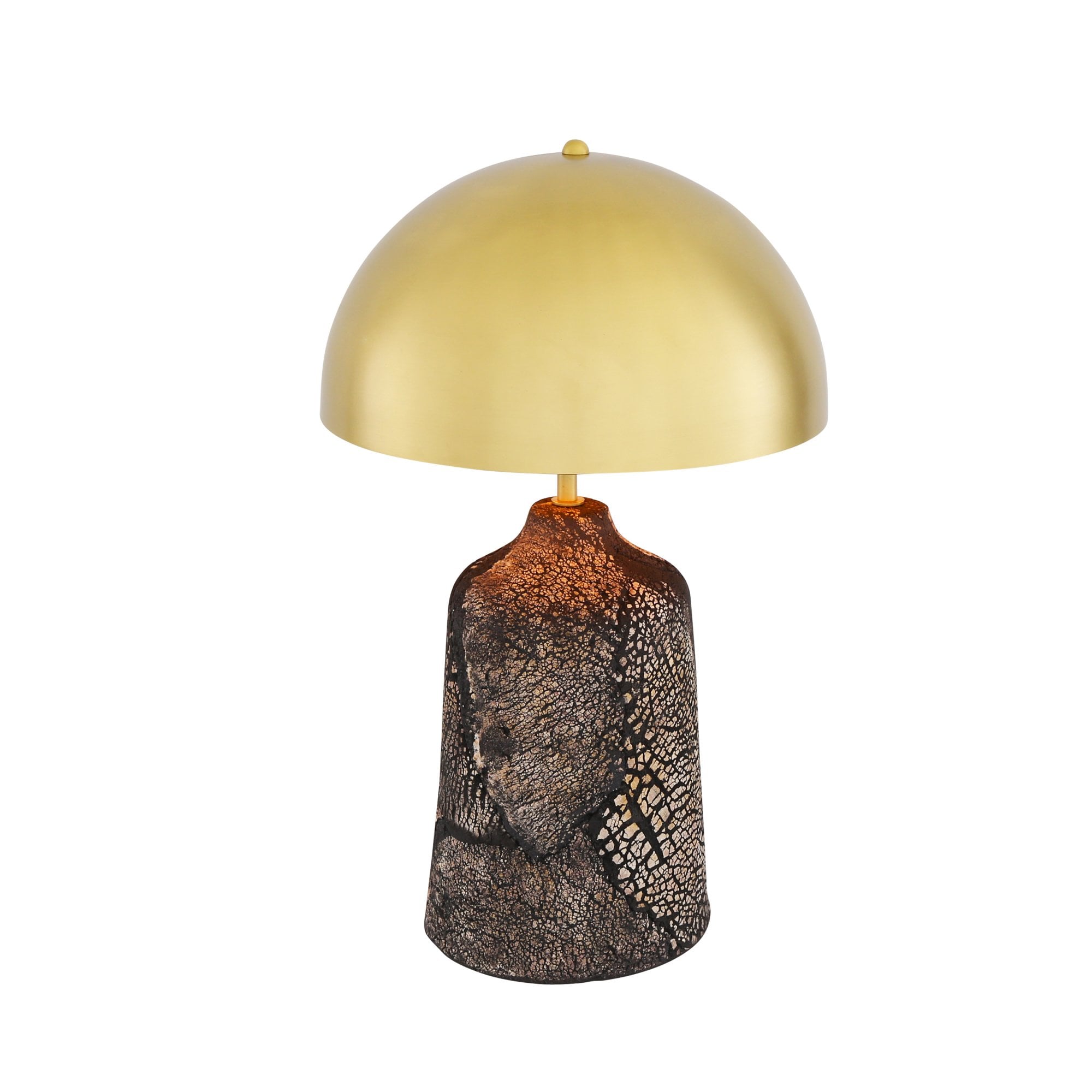 Cassia Table Lamp- Black Clay, Antique Brass