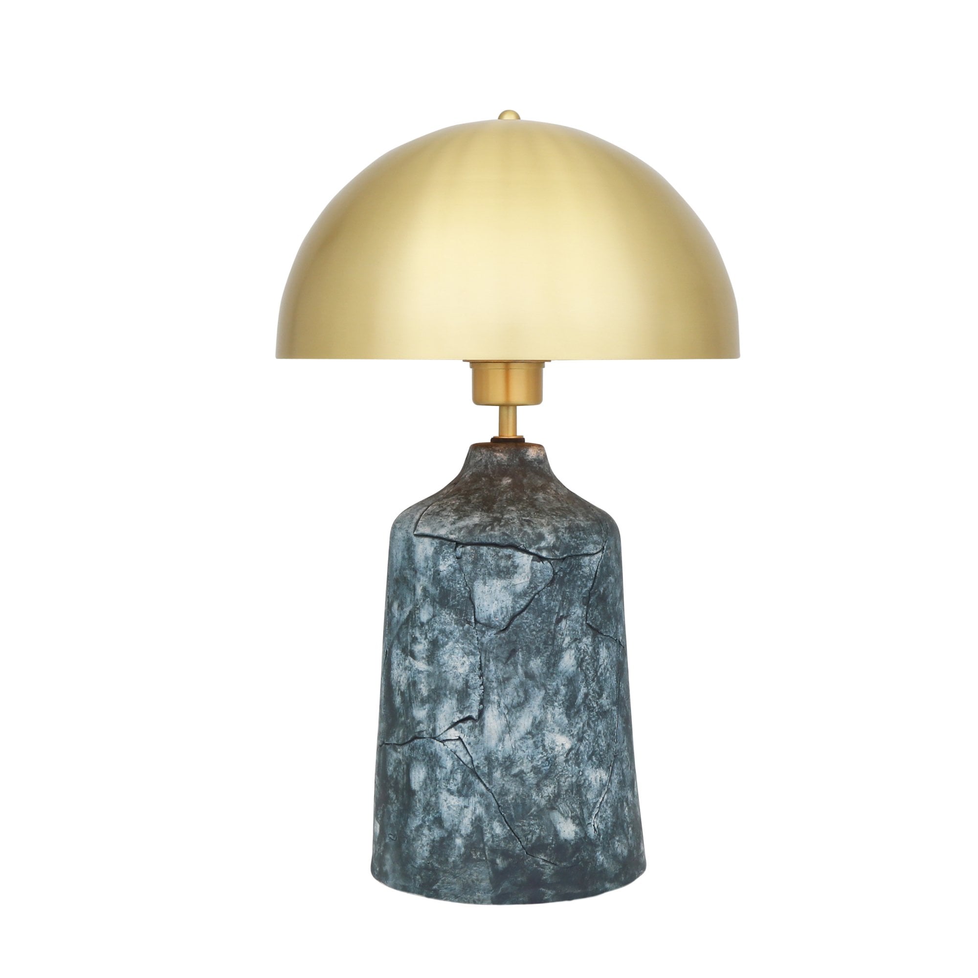 Cassia Table Lamp - Blue Earth, Antique Brass