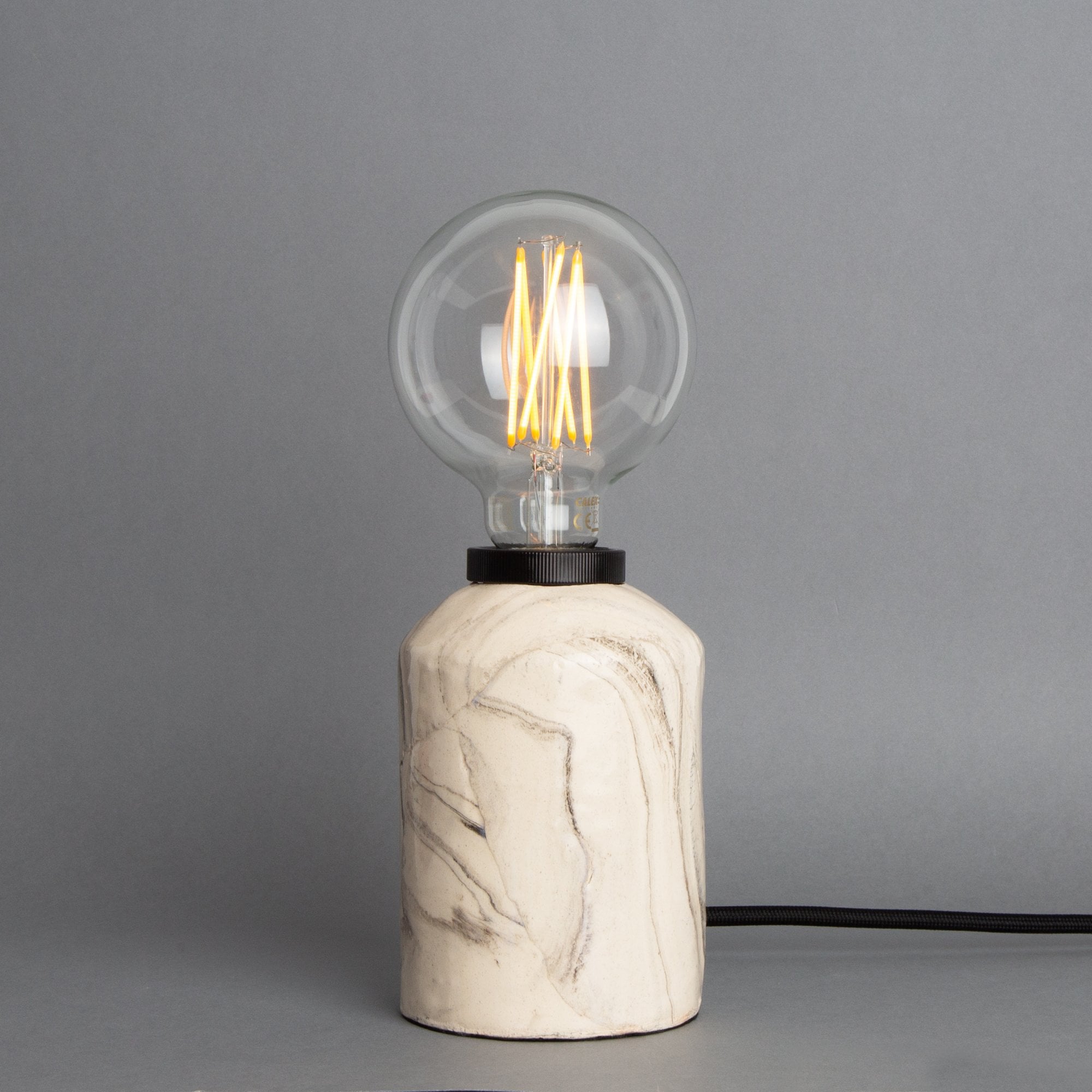 Bixa Table Lamp - Marbled, Antique Brass