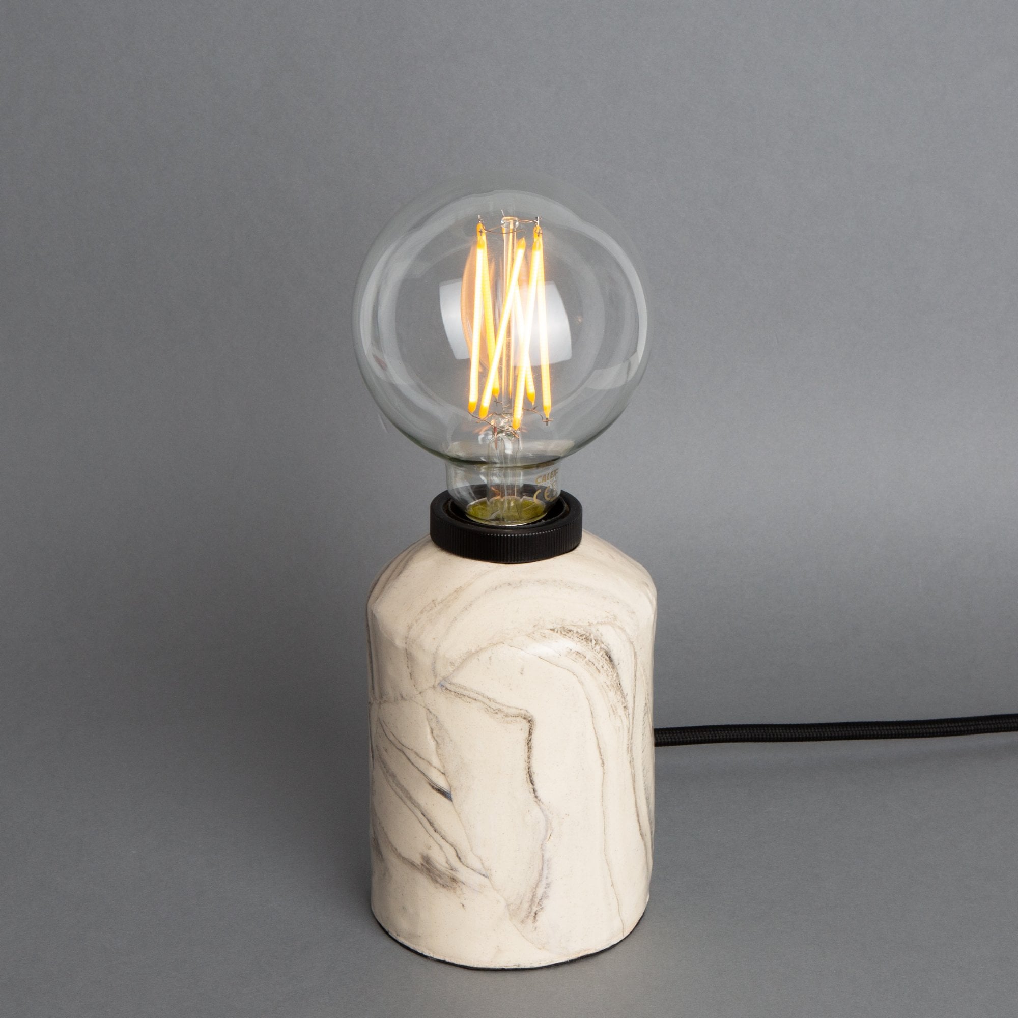 Bixa Table Lamp - Marbled, Antique Brass