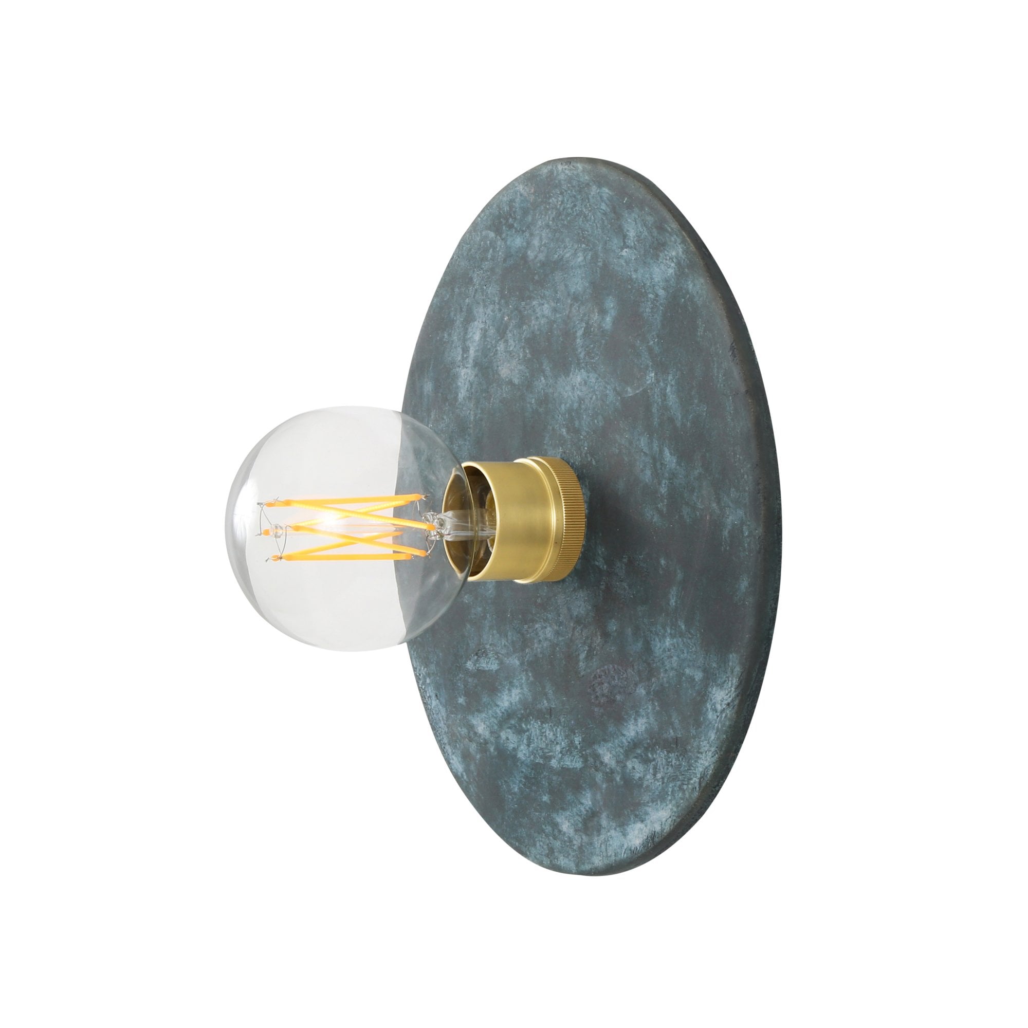 Bog Oak Wall Light- Blue  Earth| Antique Brass