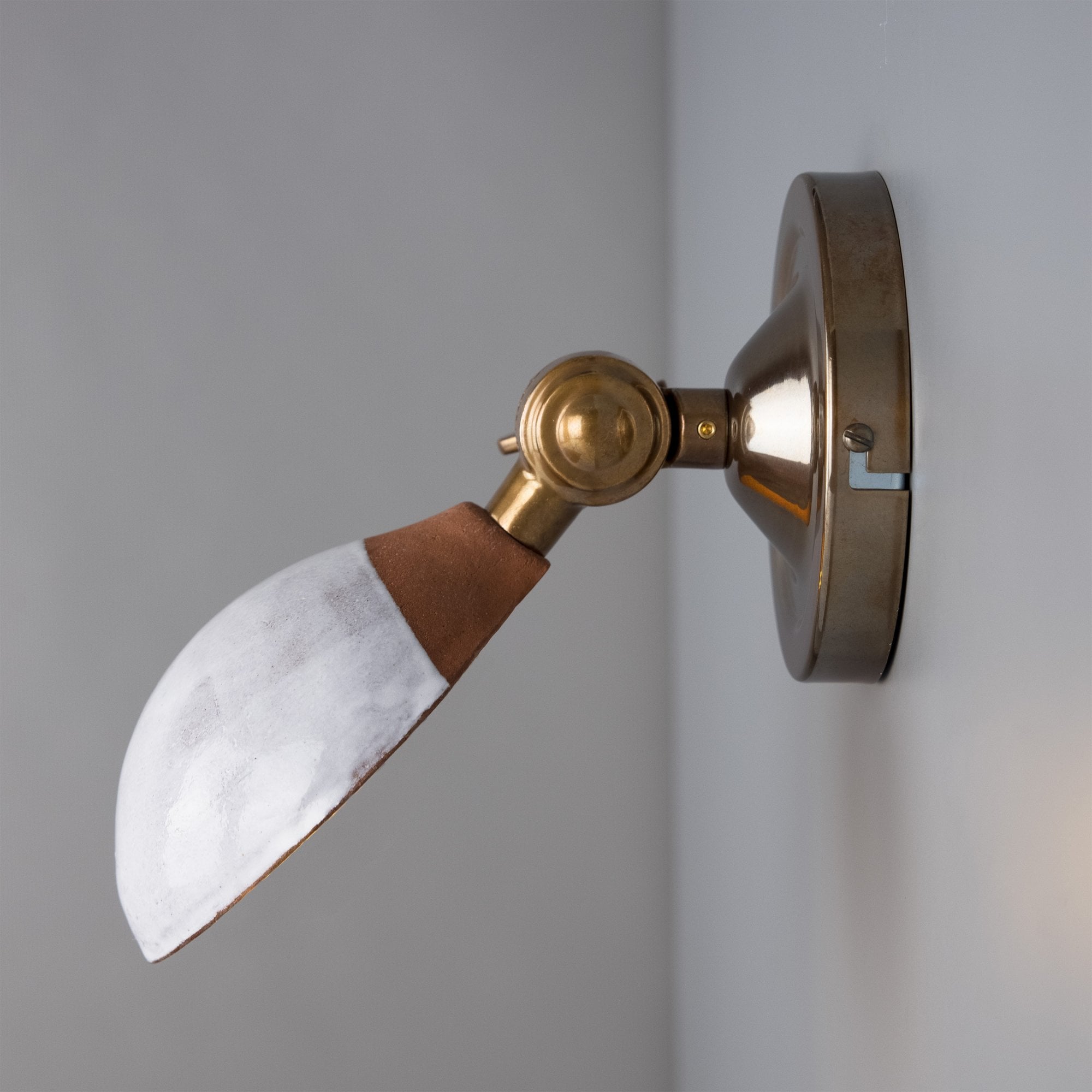 Coco Wall Light - Terracotta/White, Antique Brass