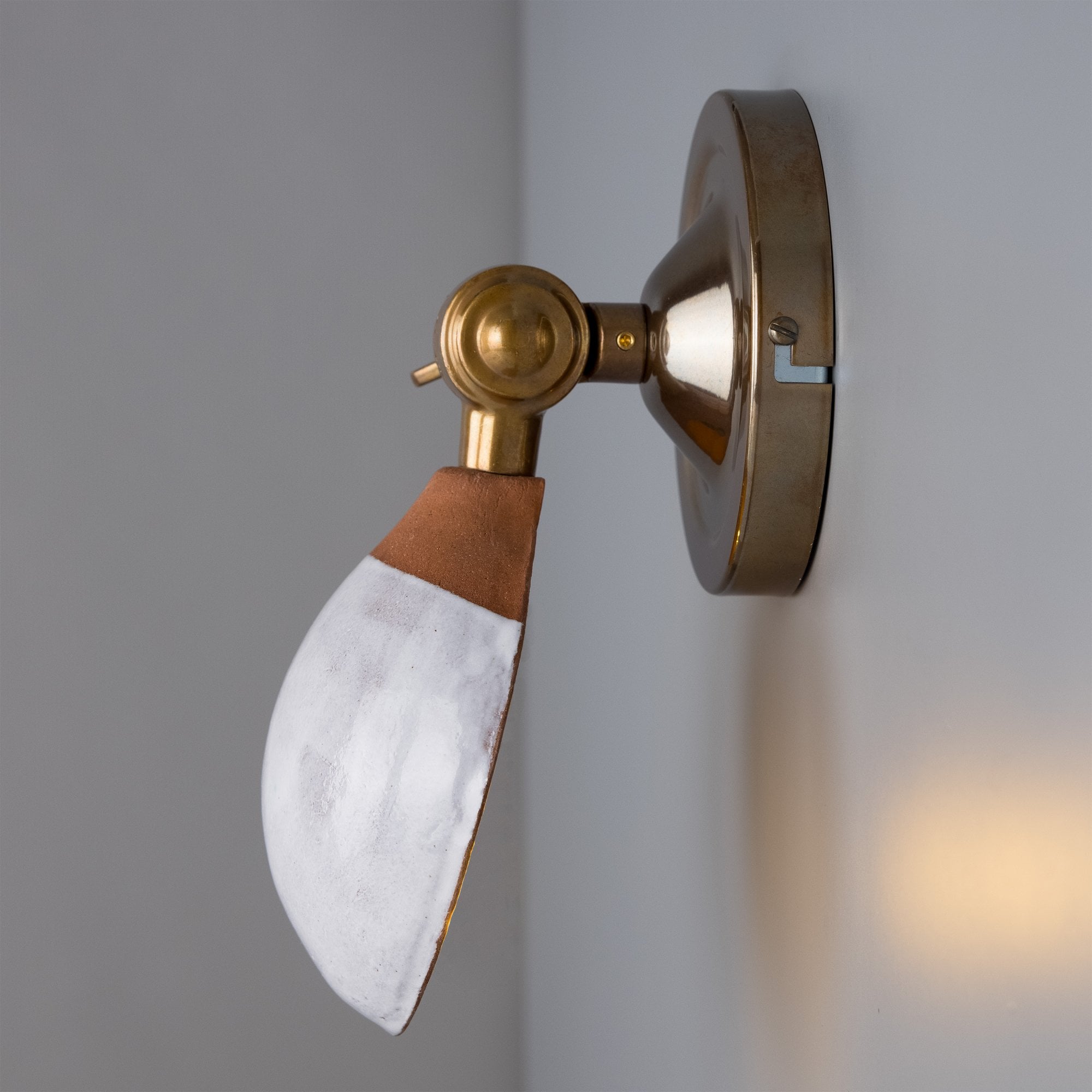 Coco Wall Light - Terracotta/White, Antique Brass