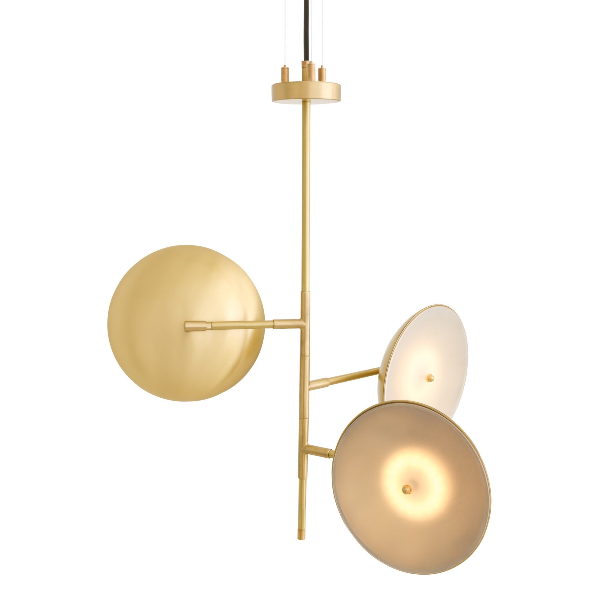 Oola 3 Arm Chandelier, Antique Brass