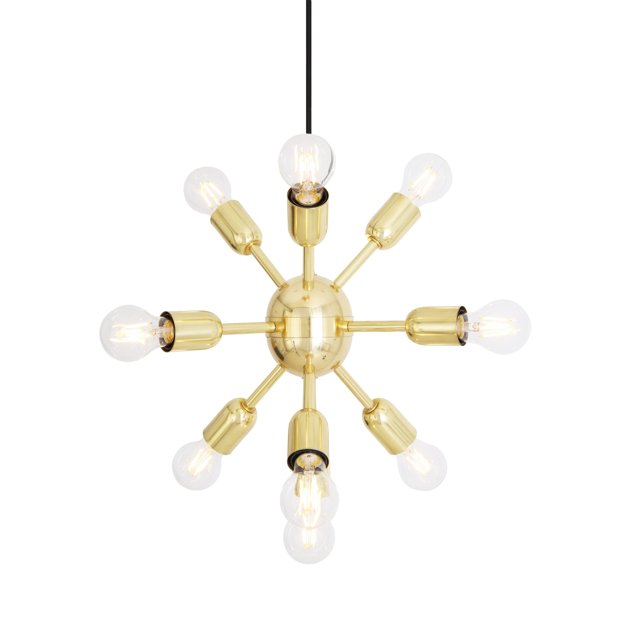 Glenties Sputnik Chandelier, Antique Brass