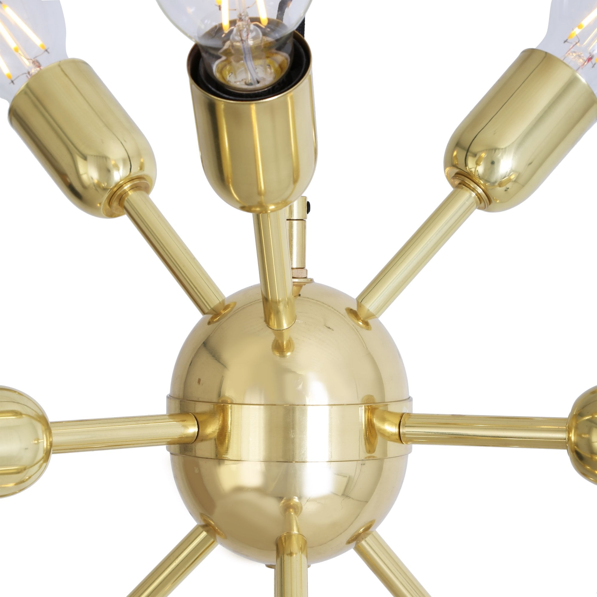 Glenties Sputnik Chandelier, Antique Brass