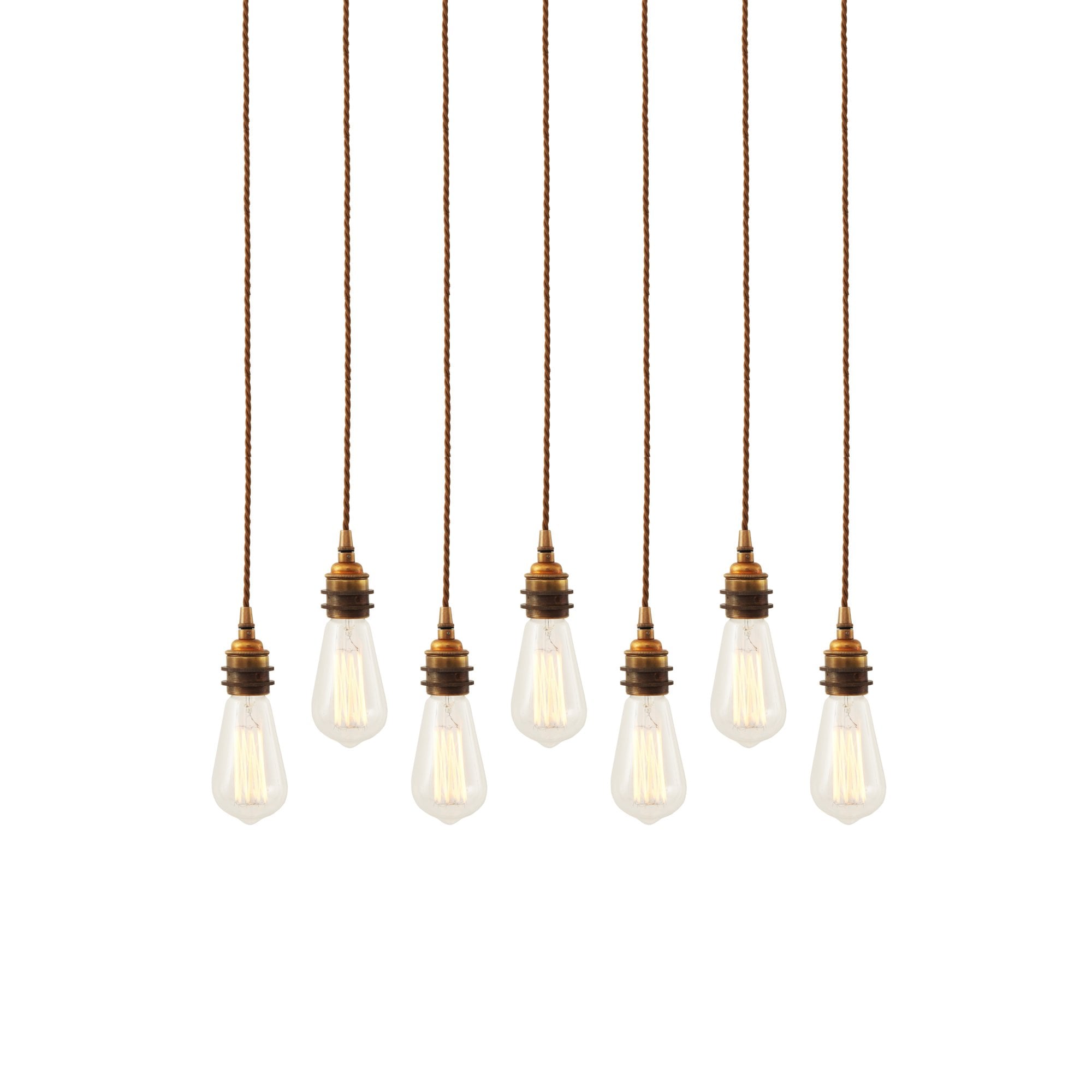 Lome 7 Light Cluster, Antique Brass