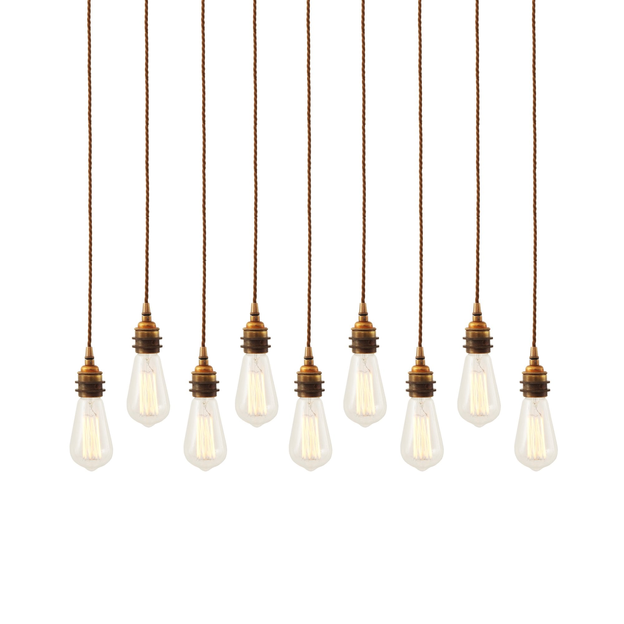 Lome 9 Light Cluster, Antique Brass