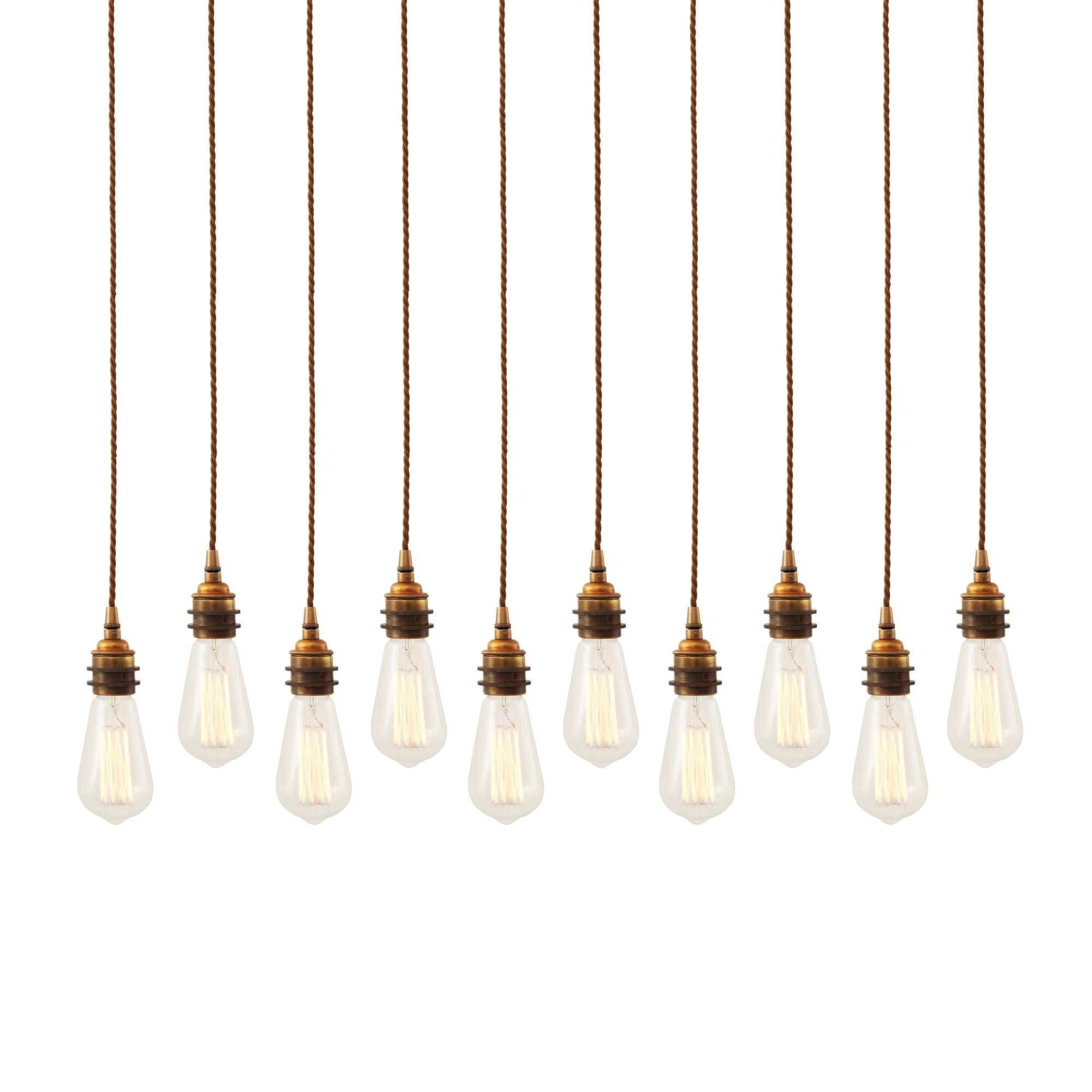 Lome 10 Light Cluster, Antique Brass