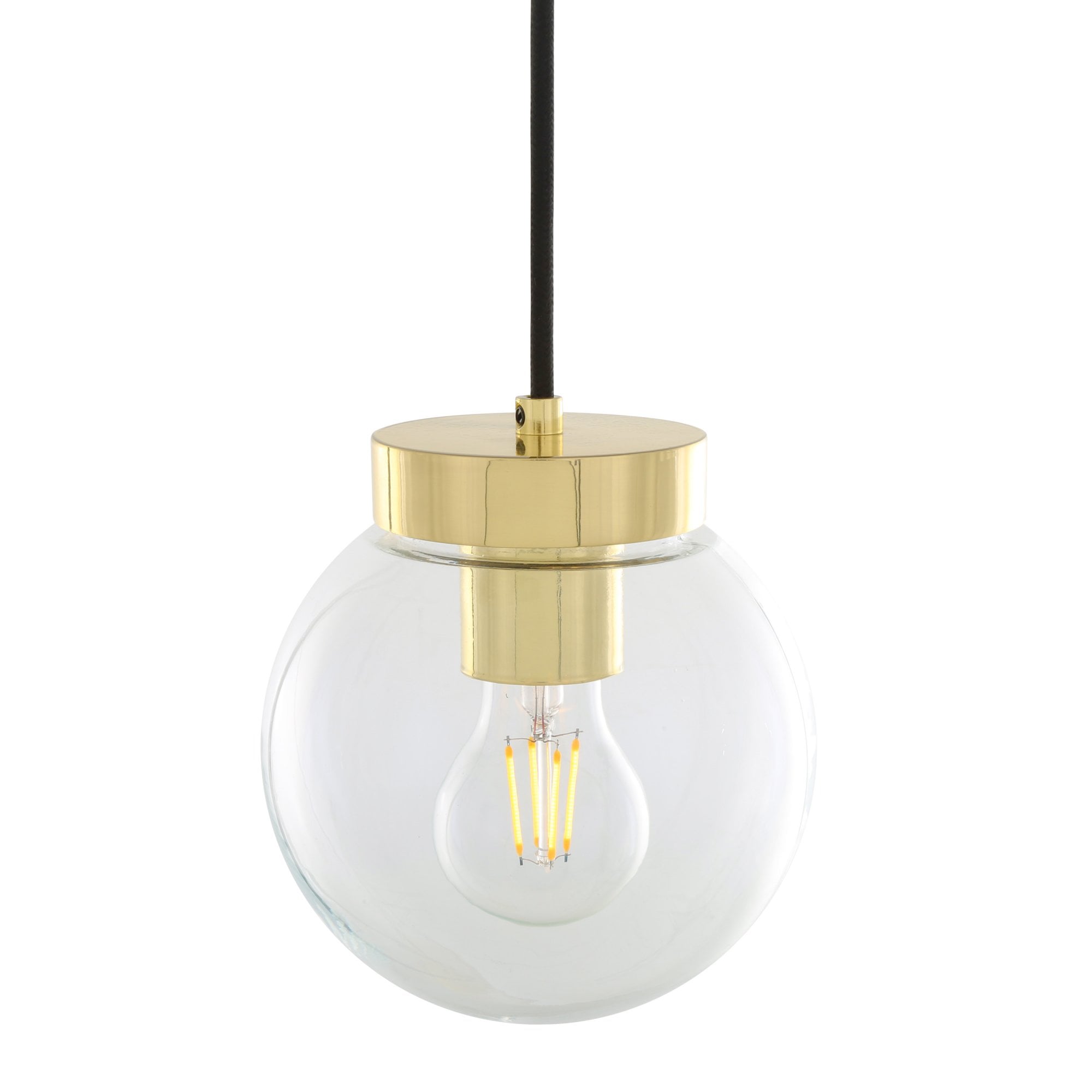 Agusta 3 Light, Antique Brass, Clear Glass