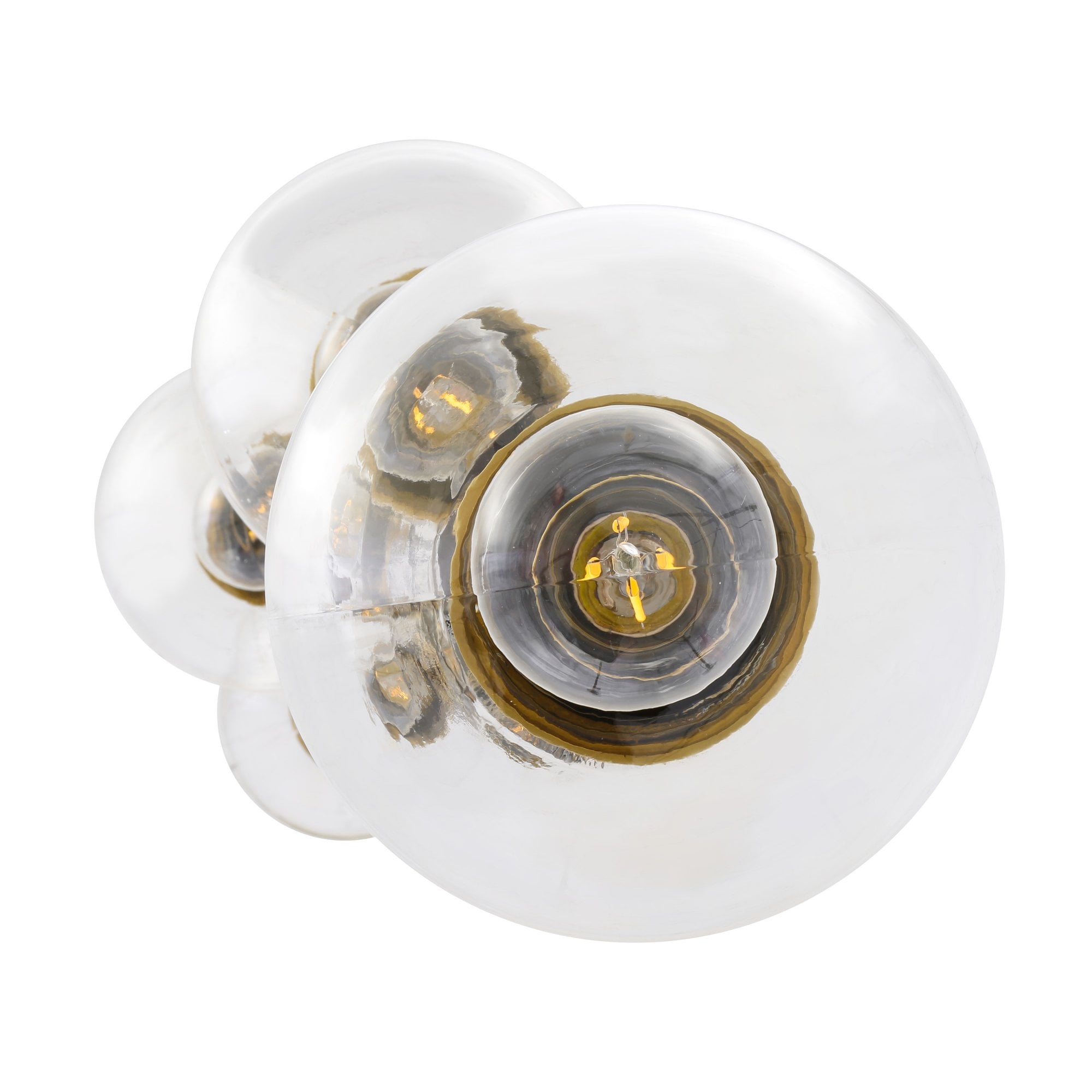 Agusta 5 Light, Antique Brass, Clear Glass