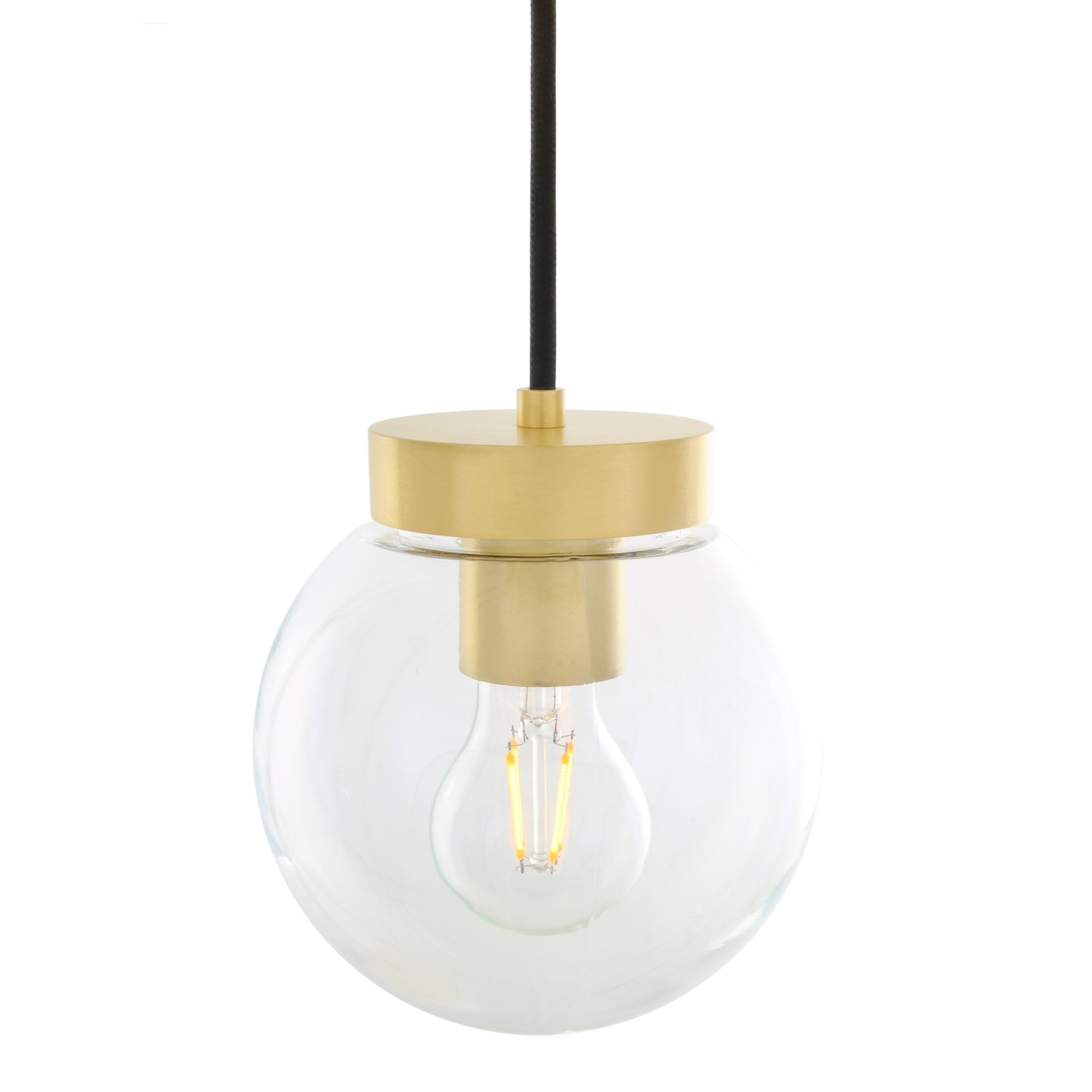 Agusta 5 Light, Antique Brass, Clear Glass