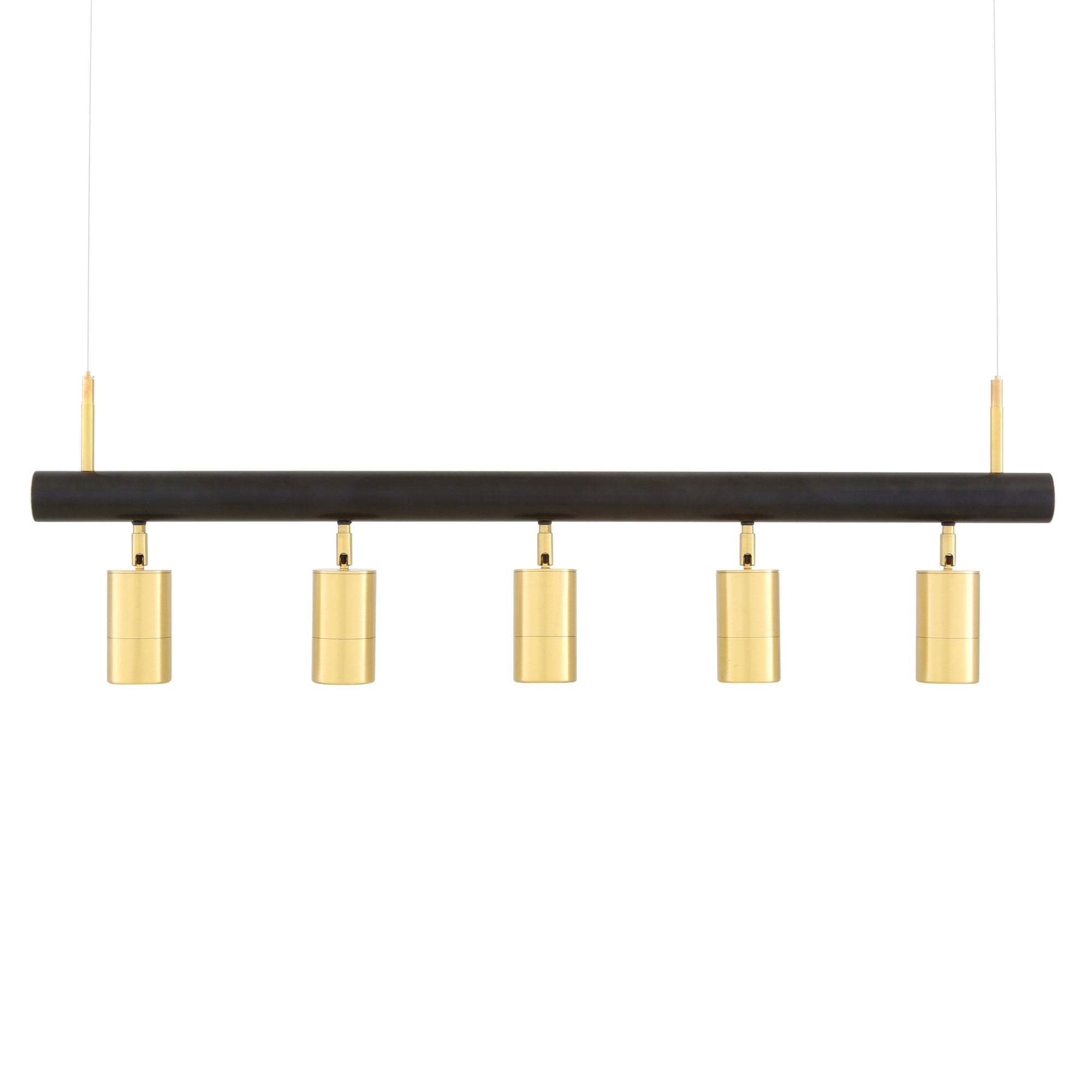 Watson Spotlight Chandelier, Matt Black & Satin Brass