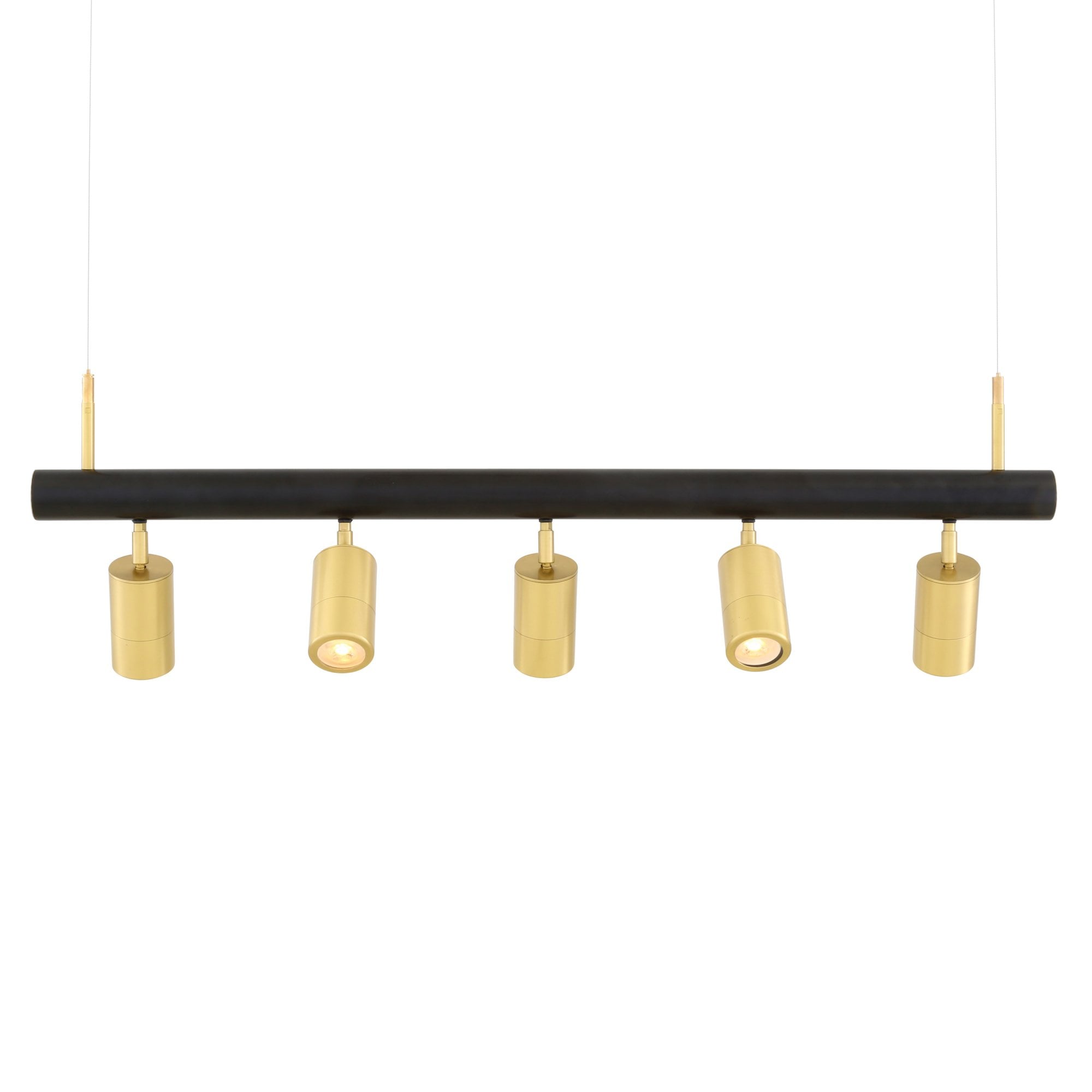 Watson Spotlight Chandelier, Matt Black & Satin Brass