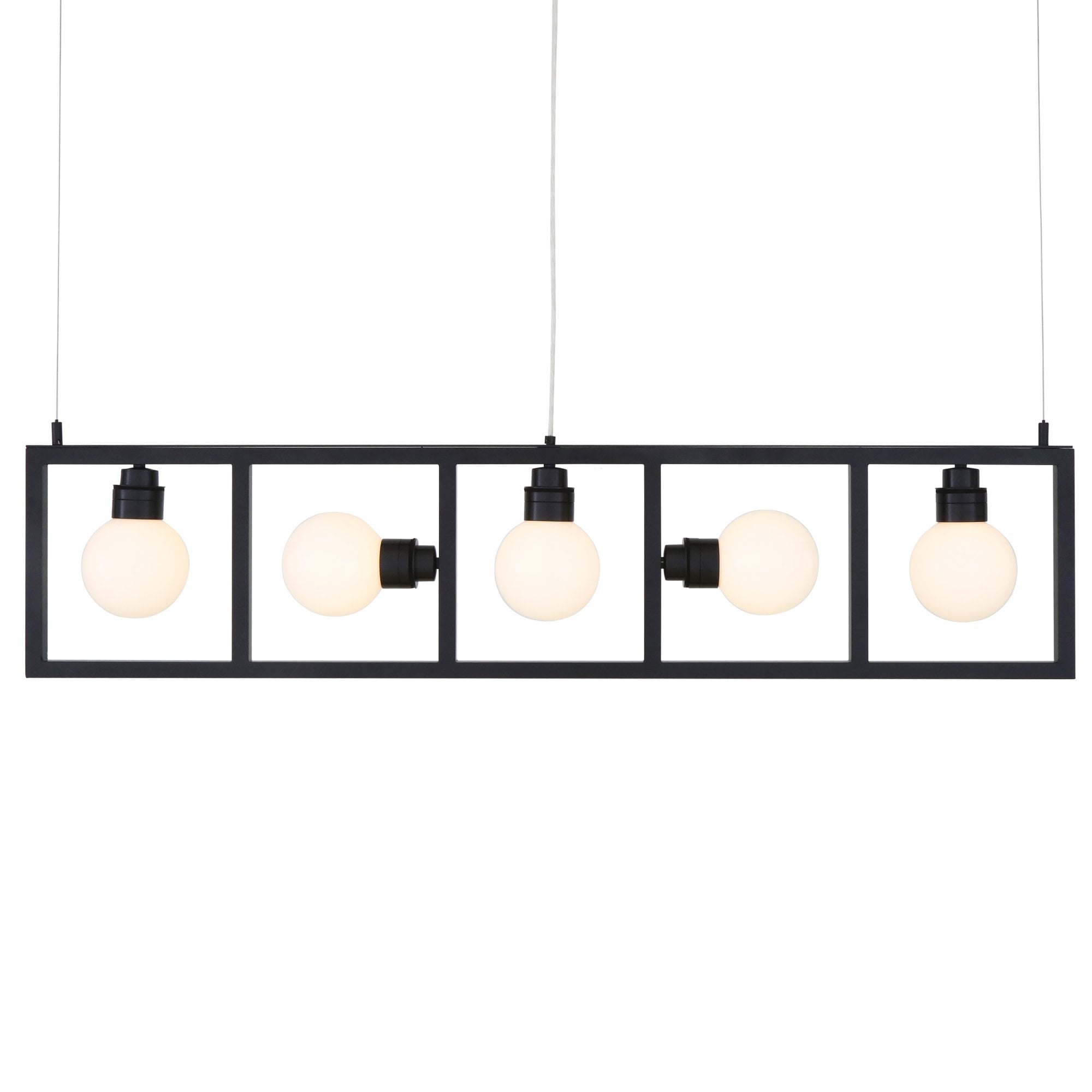 Cuba Chandelier, Matt Black, Clear