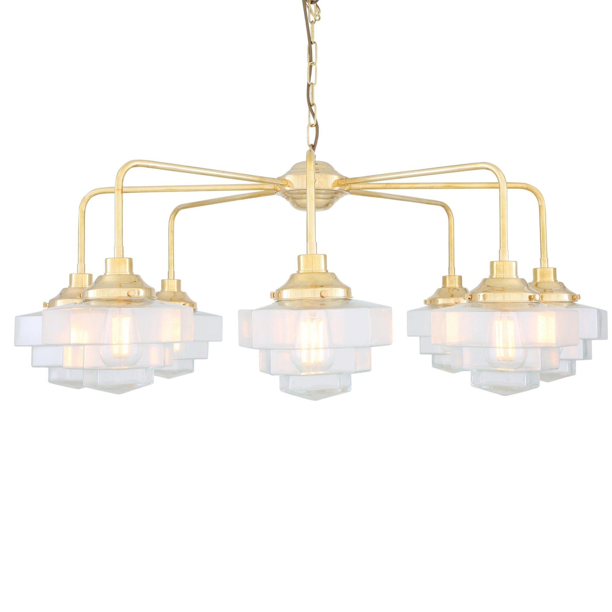 Siena 8 Arm Chandelier, Antique Brass