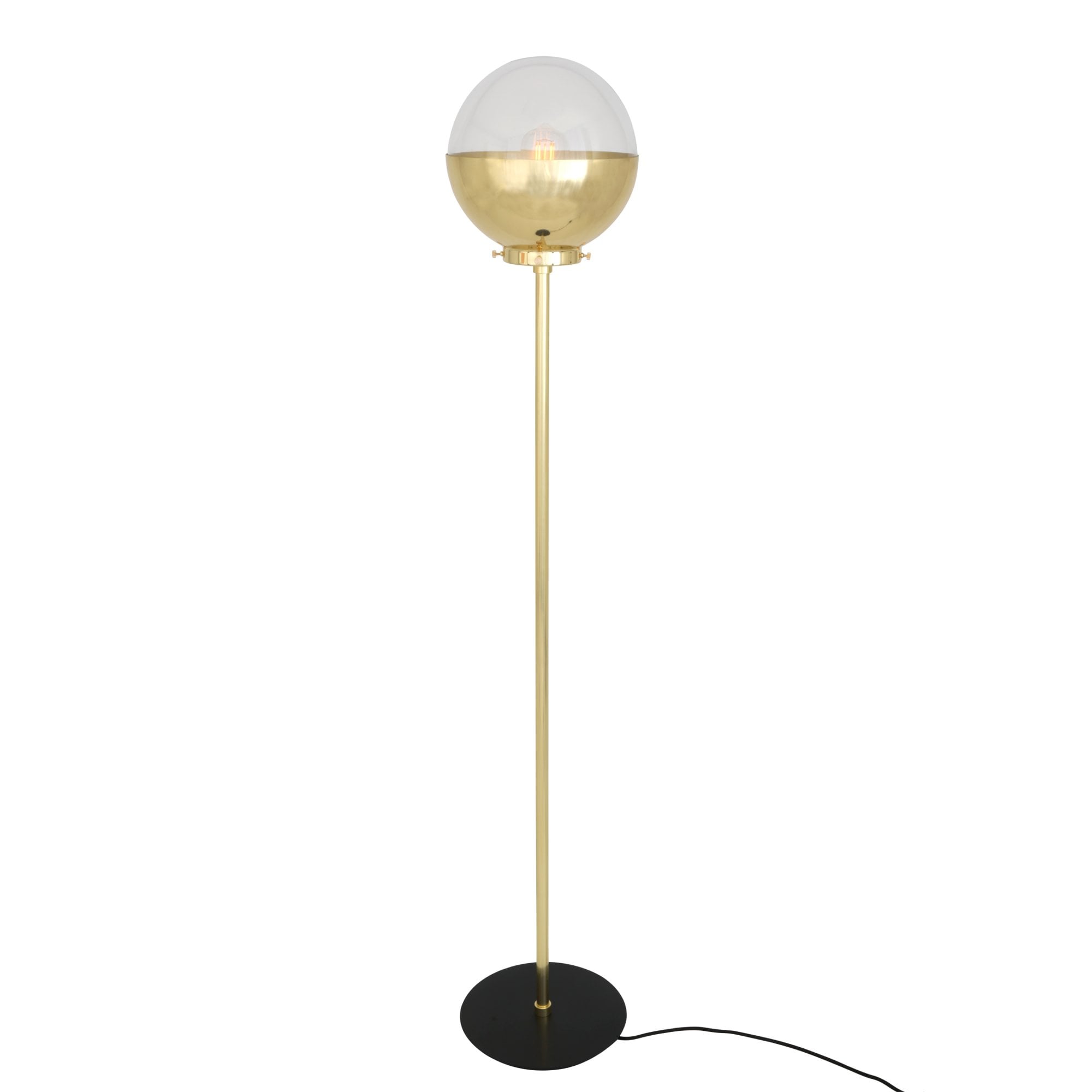 Florence Floor Lamp, Antique Brass & Matt Black Base, CL