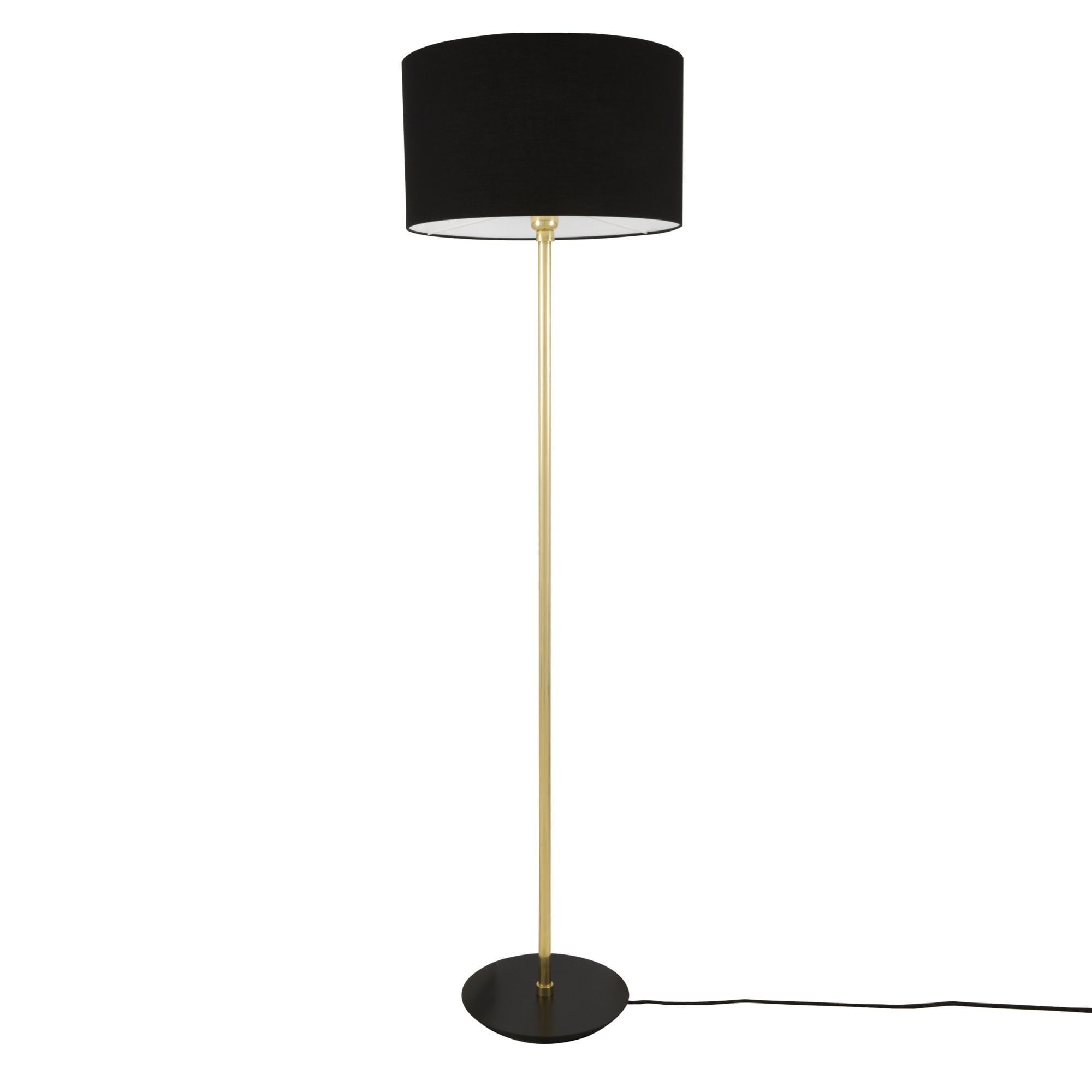 Inch Floor Lamp, Antique Brass & Matt Black Base