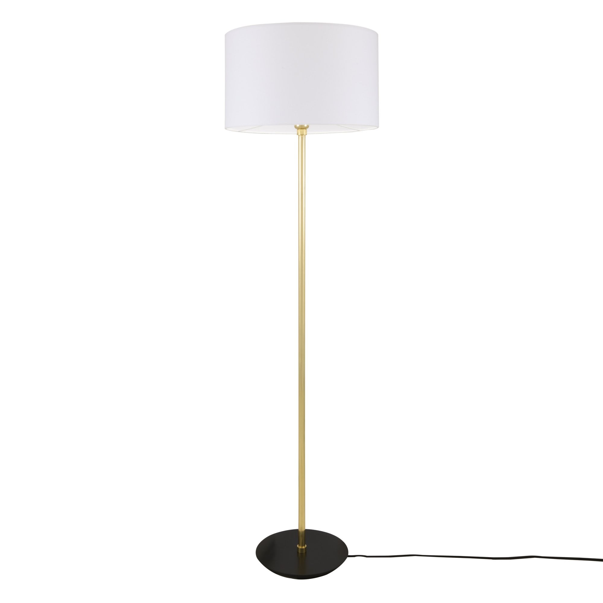 Inch Floor Lamp, Antique Brass & Matt Black Base