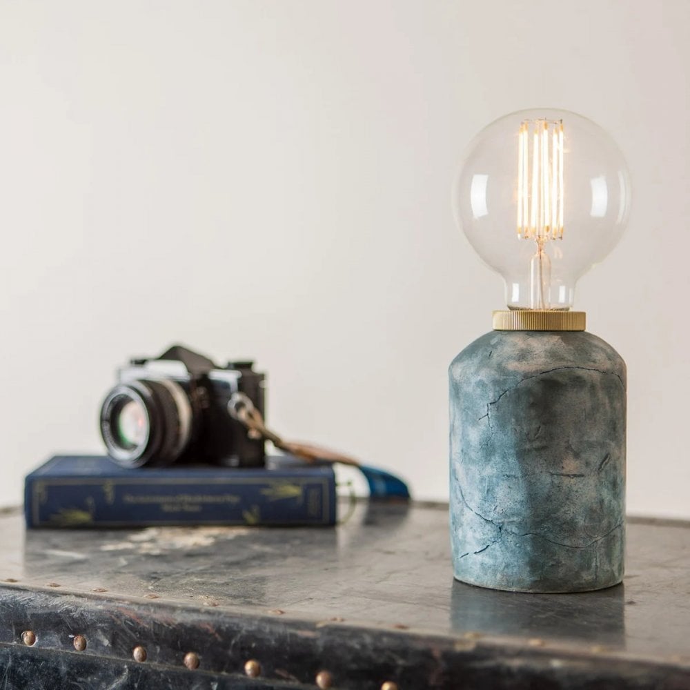 Bixa Table Lamp - Blue Earth, Antique Brass