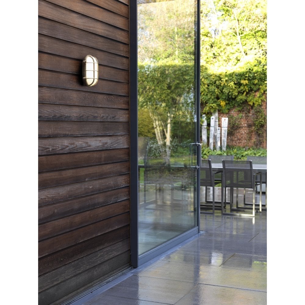 Thurso Oval Outdoor Wall Light Brass