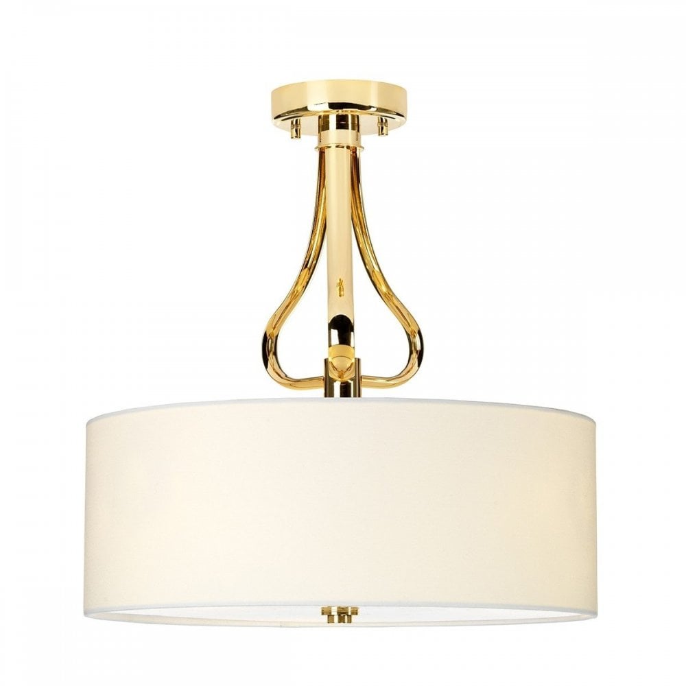 Falmouth 3 Light Semi Flush - French Gold