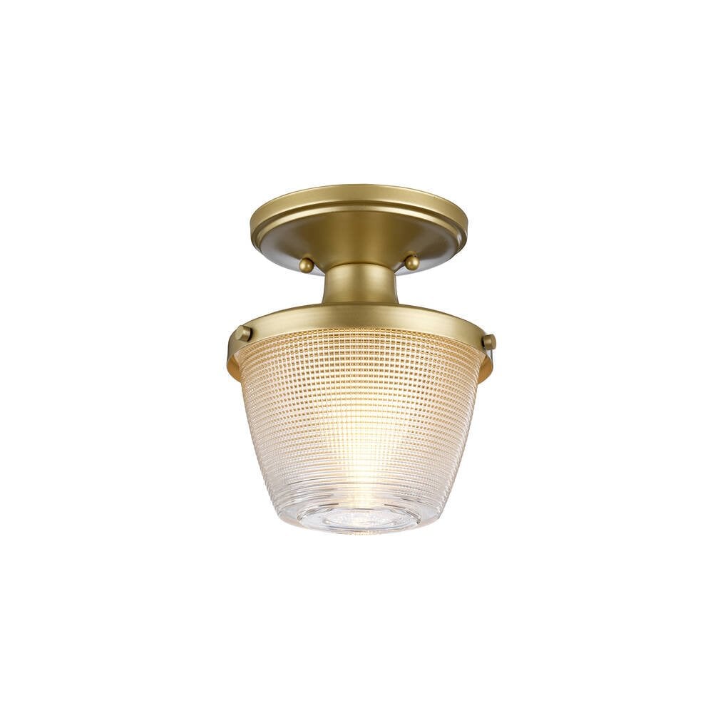 Dublin 1 Light Semi-Flush Mount - Painted Natural Brass