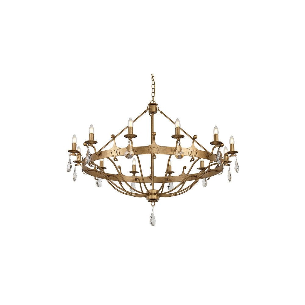 Windsor 12 Light Chandelier - Gold Patina