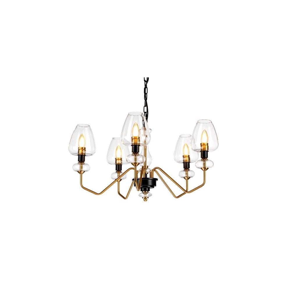 Armand 5 Light Chandelier - Aged Brass