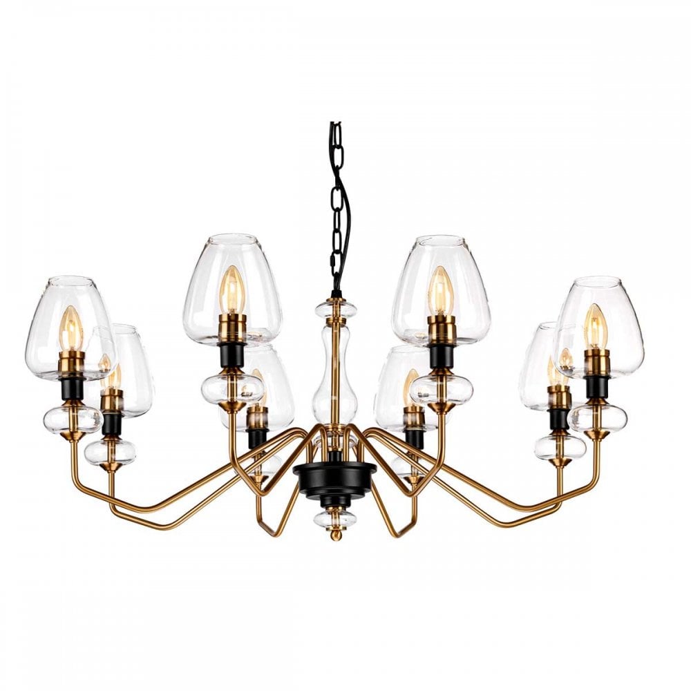 Armand 8 Light Chandelier - Aged Brass