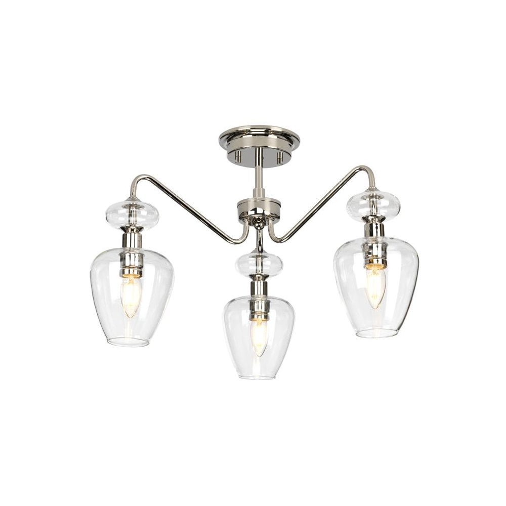 Armand 3 Light Semi Flush - Polished Nickel