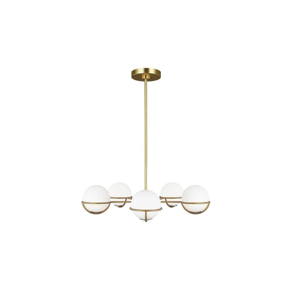 Apollo 5 Light Chandelier - Burnished Brass