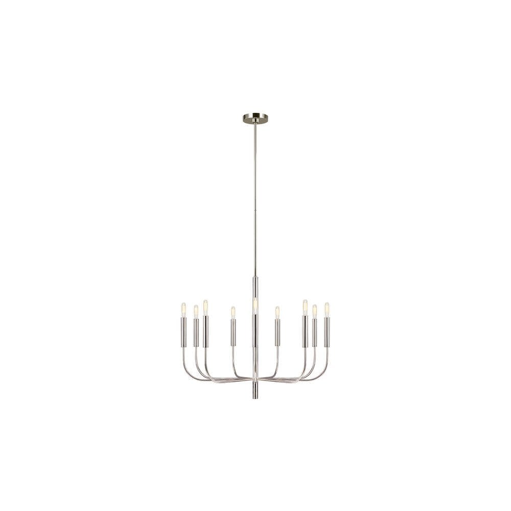 Brianna 9 Light Chandelier - Polished Nickel