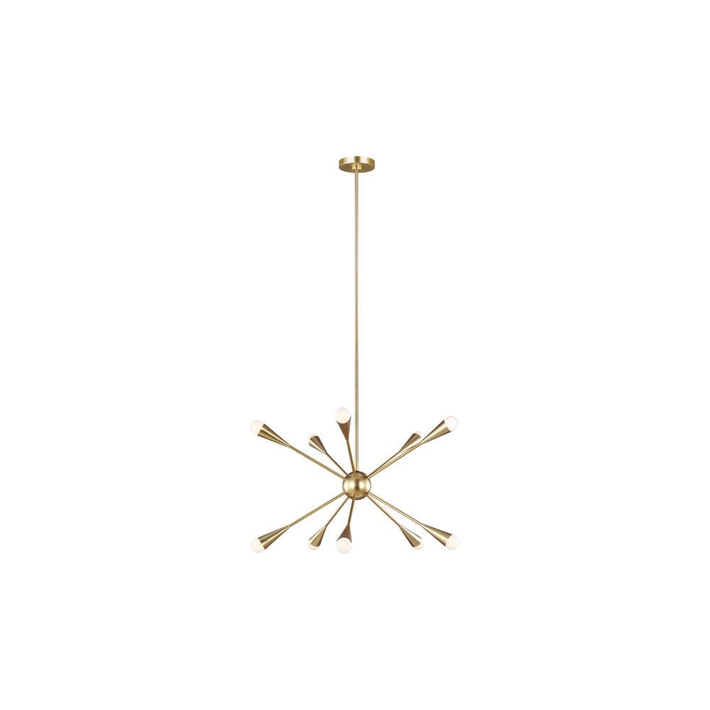 Jax 10 Light Chandelier - Burnished Brass