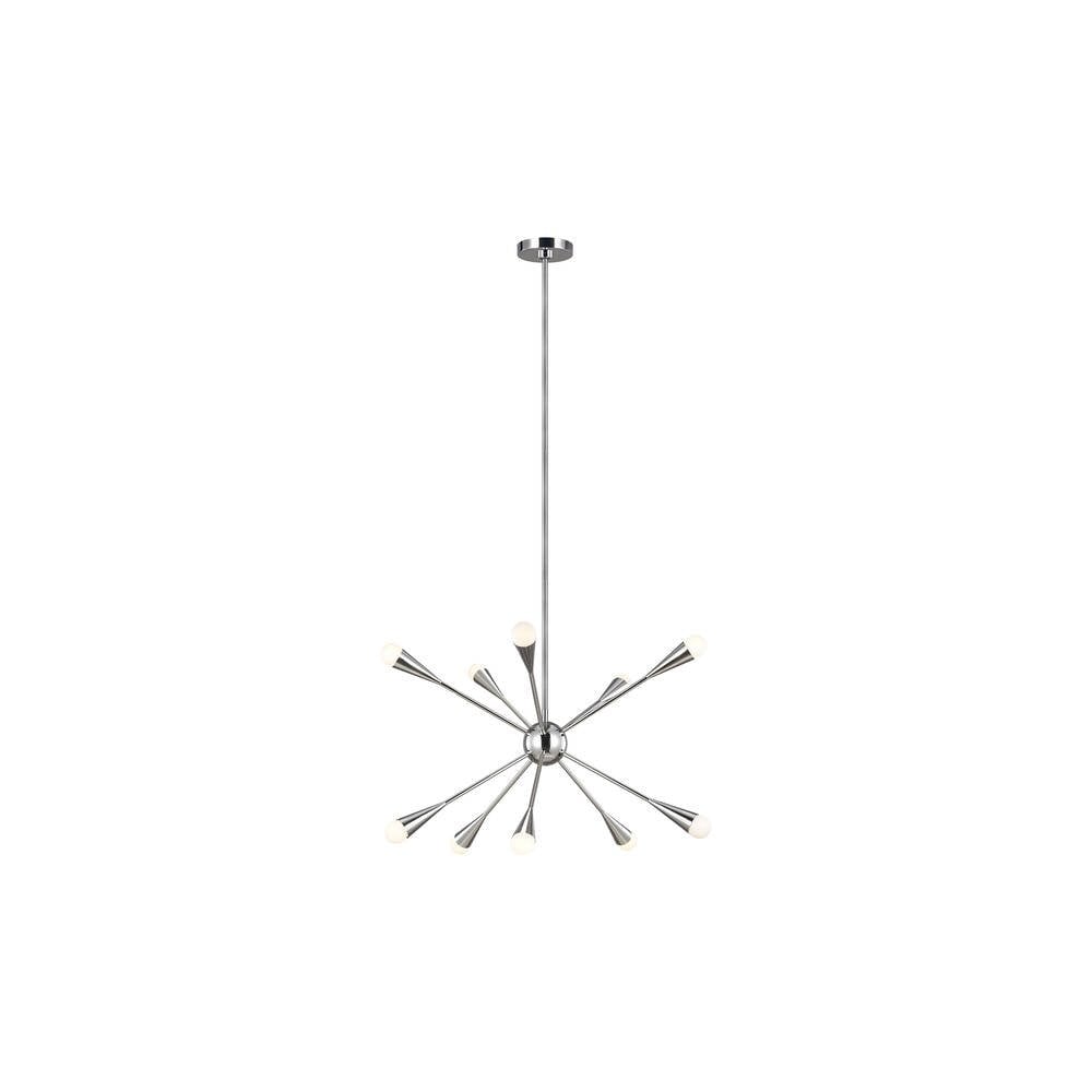 Jax 10 Light Chandelier - Polished Nickel