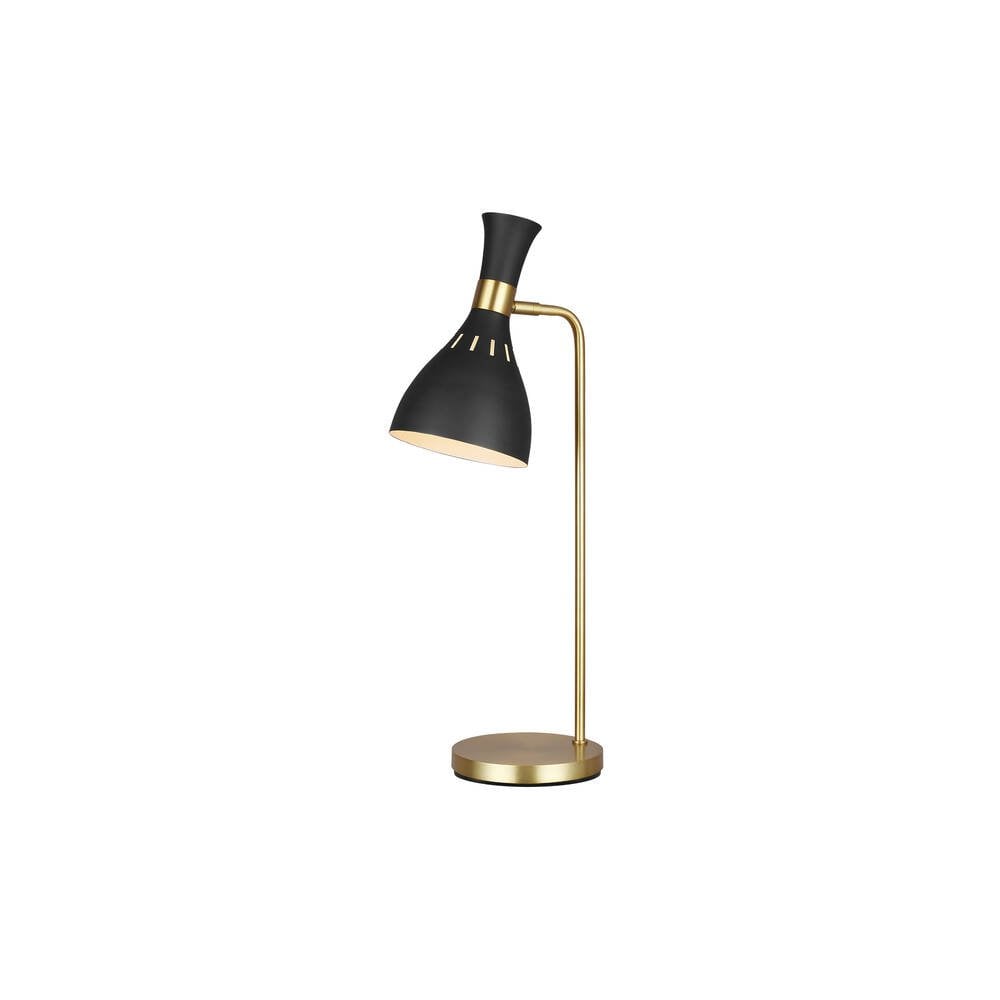 Joan 1 Light Table Lamp - Midnight Black & Burnished Brass