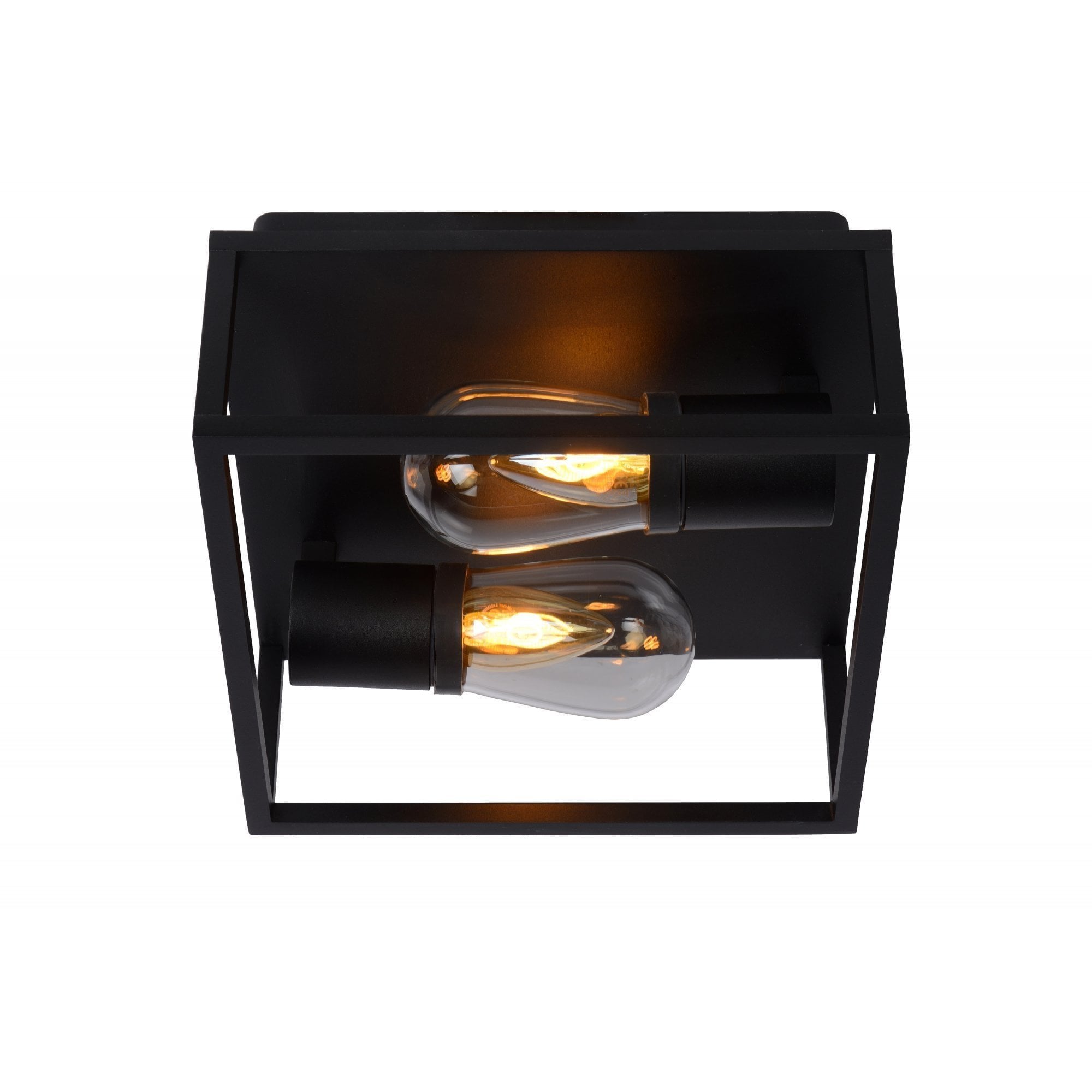 Lucide CARLYN - Flush ceiling light Bathroom - 2xE14 - IP54 - Black