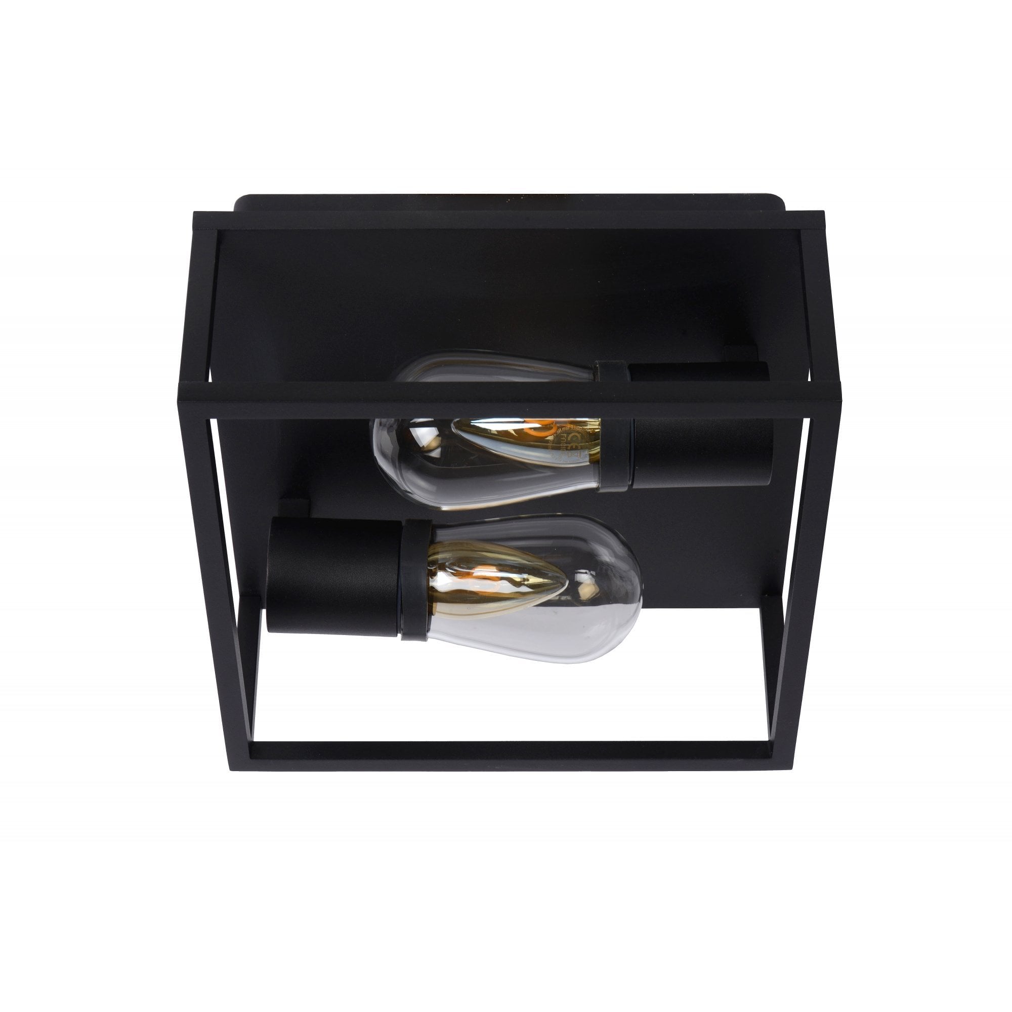 Lucide CARLYN - Flush ceiling light Bathroom - 2xE14 - IP54 - Black