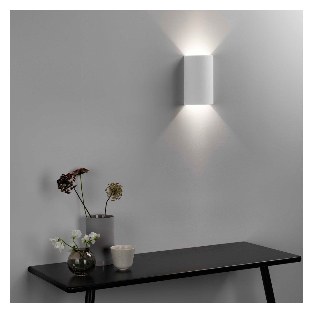 White Plaster Up Down LED Wall Light, Serifos, 220mm