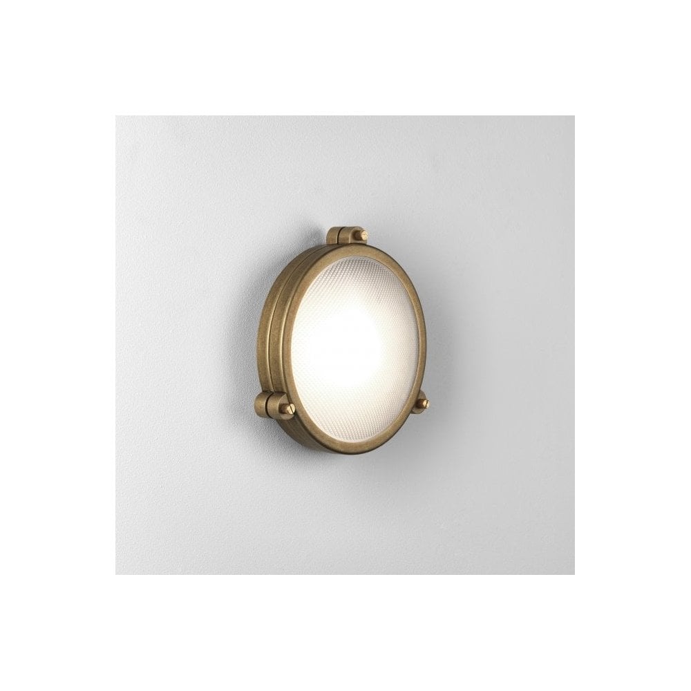 Malibu Round Antique Brass Wall Light