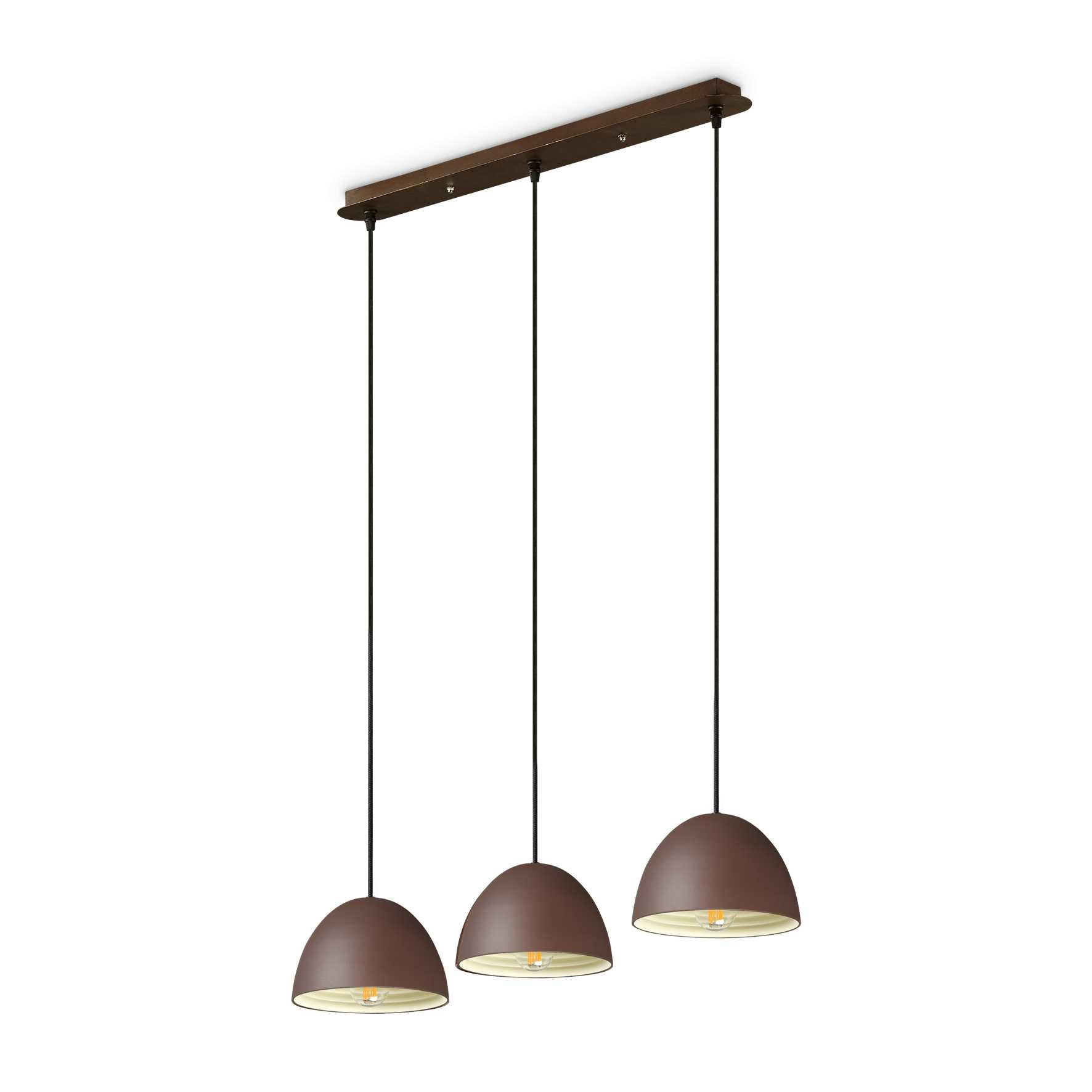 FOLK Pendant Light with 3 Bulbs Coffee