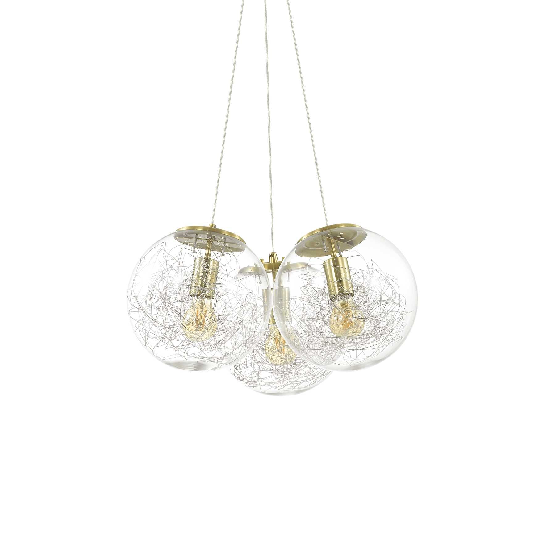 MAPA SAT Pendant Light with 3 Bulbs Brass