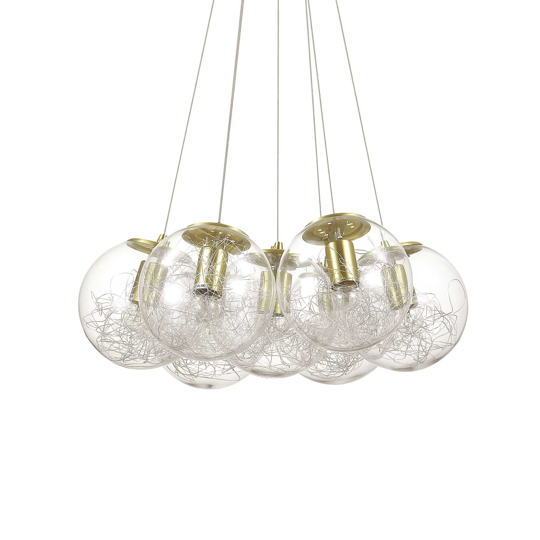 MAPA SAT Pendant Light with 7 Bulbs Brass