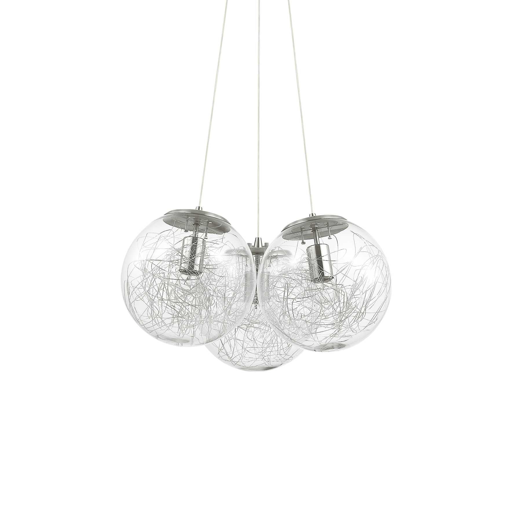 MAPA SAT Pendant Light with 3 Bulbs NICKEL