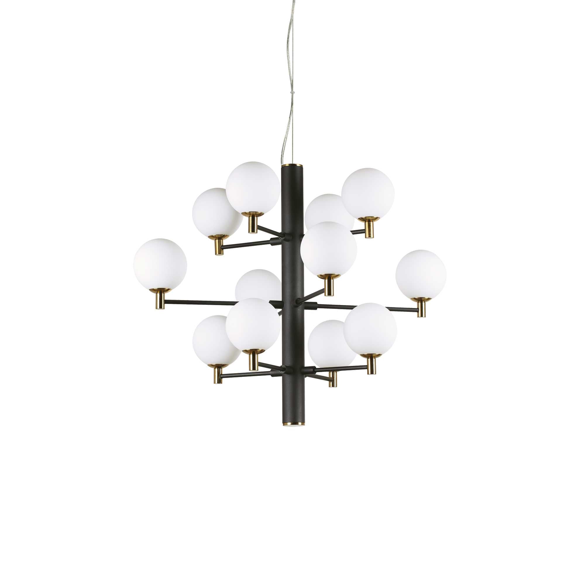 COPERNICO Pendant Light with 12 Bulbs Black