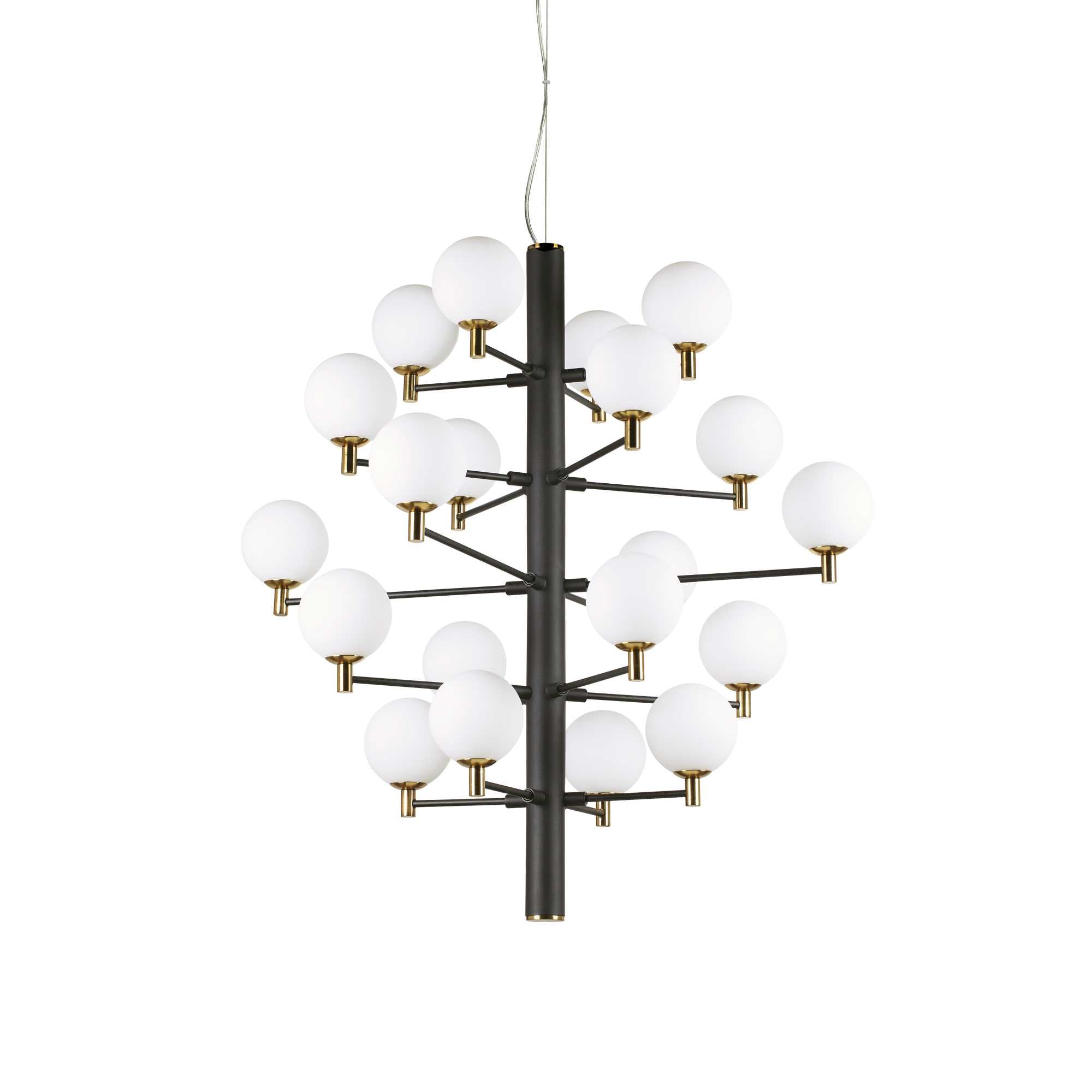 COPERNICO Pendant Light with 20 Bulbs Black