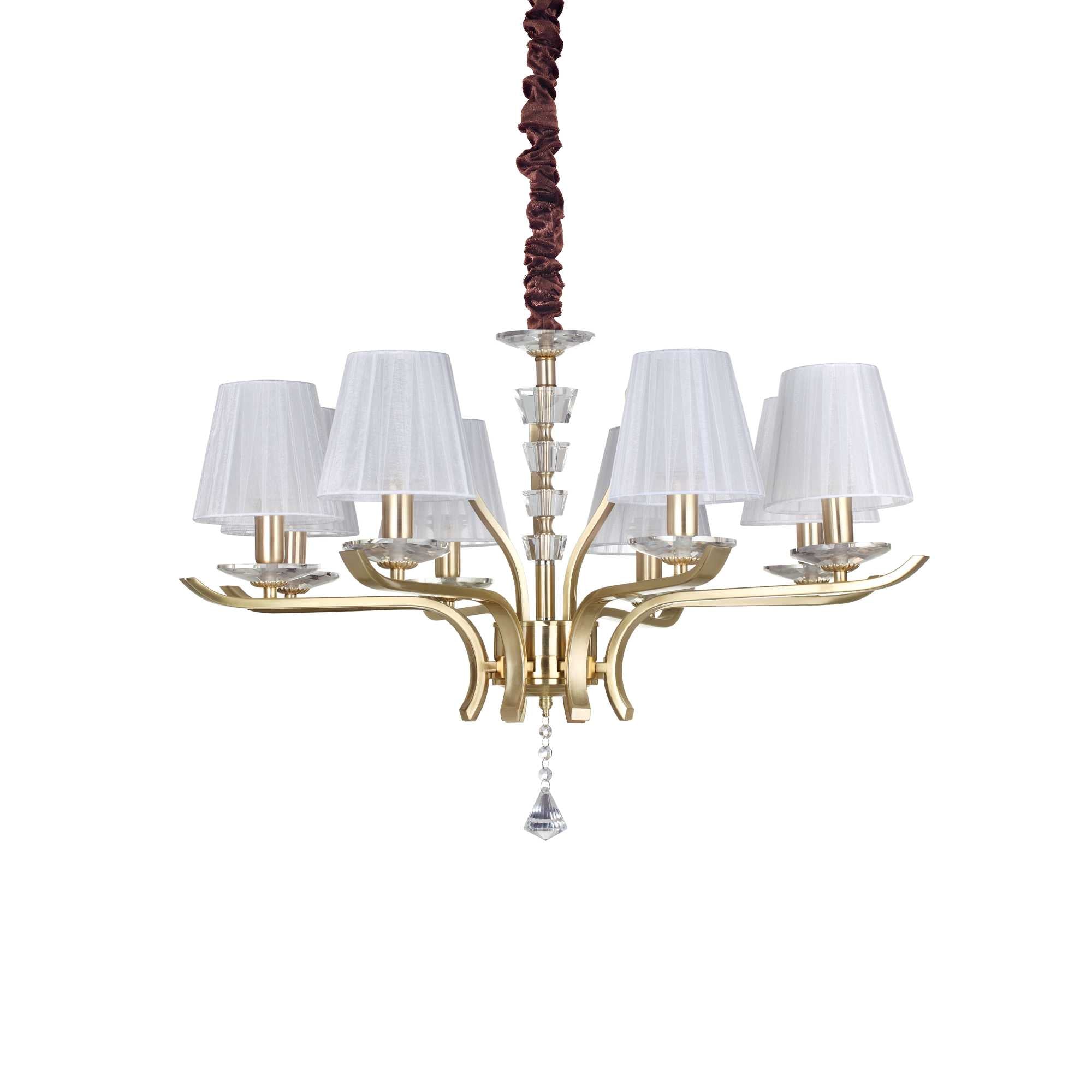 PEGASO Pendant Light with 8 Bulbs Brass